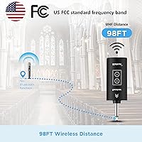 Vista 4 de Bietrun - Micrófono inalámbrico, juego de micrófonos de mano dinámicos de metal UHF con receptor recargable, salida de 1/4 de pulgada, para karaoke