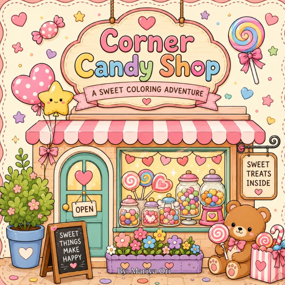 Corner Candy Shop Coloring Book