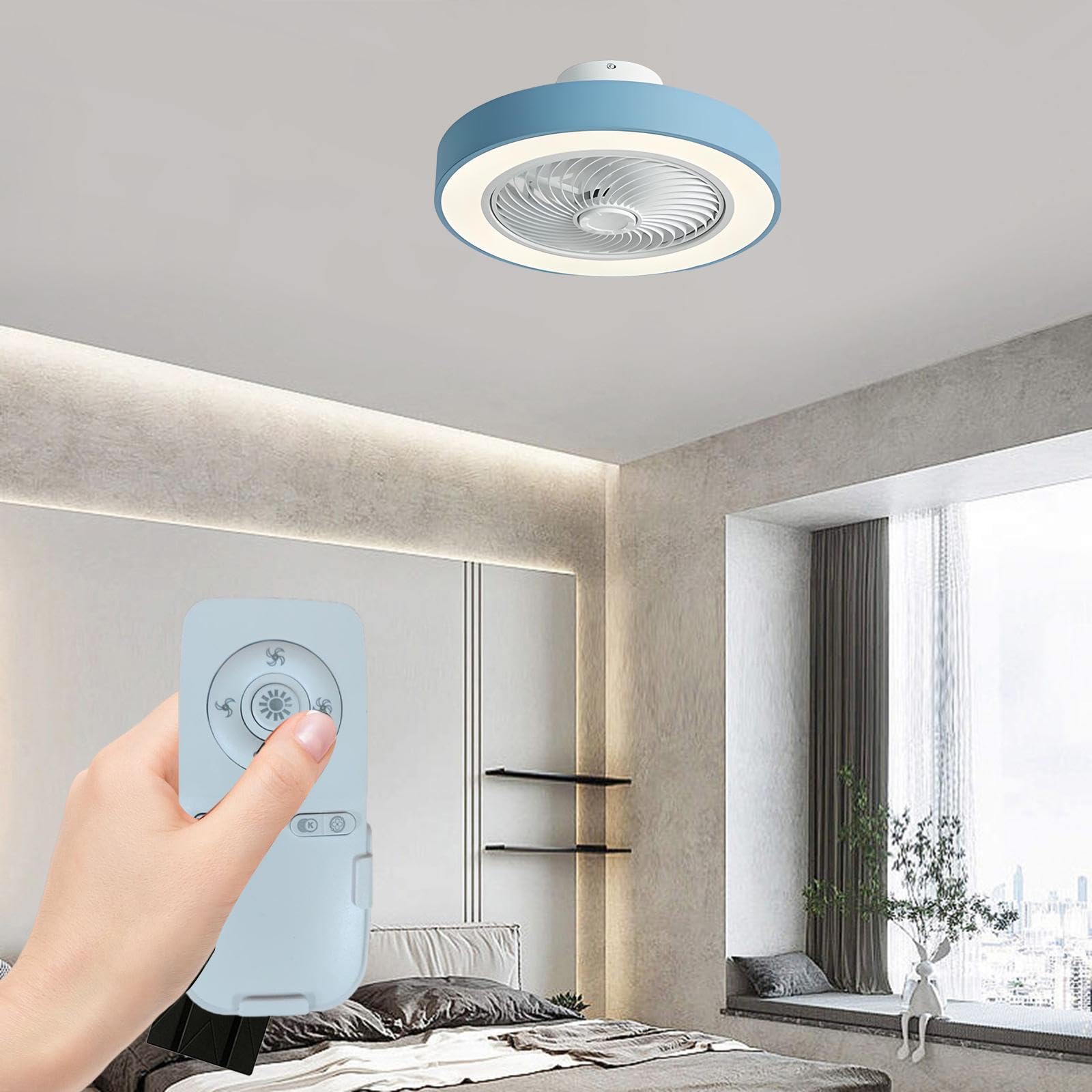 Télécommande pour Ventilateur de Plafond avec Lumière pour Ventilateurs Invisibles,