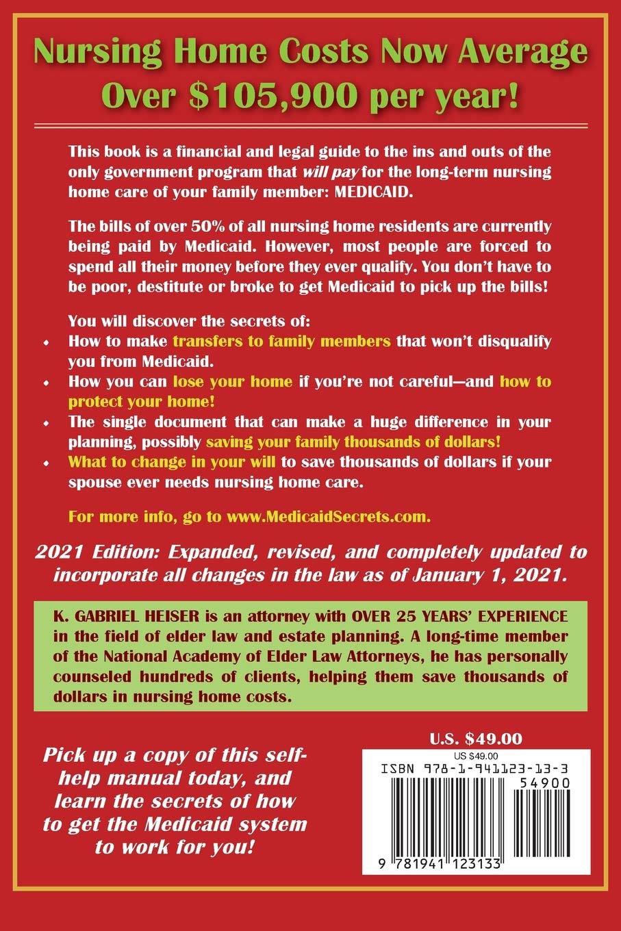 How to Protect Your Family's Assets from Devastating Nursing Home Costs: Medicaid Secrets (15th ed.)