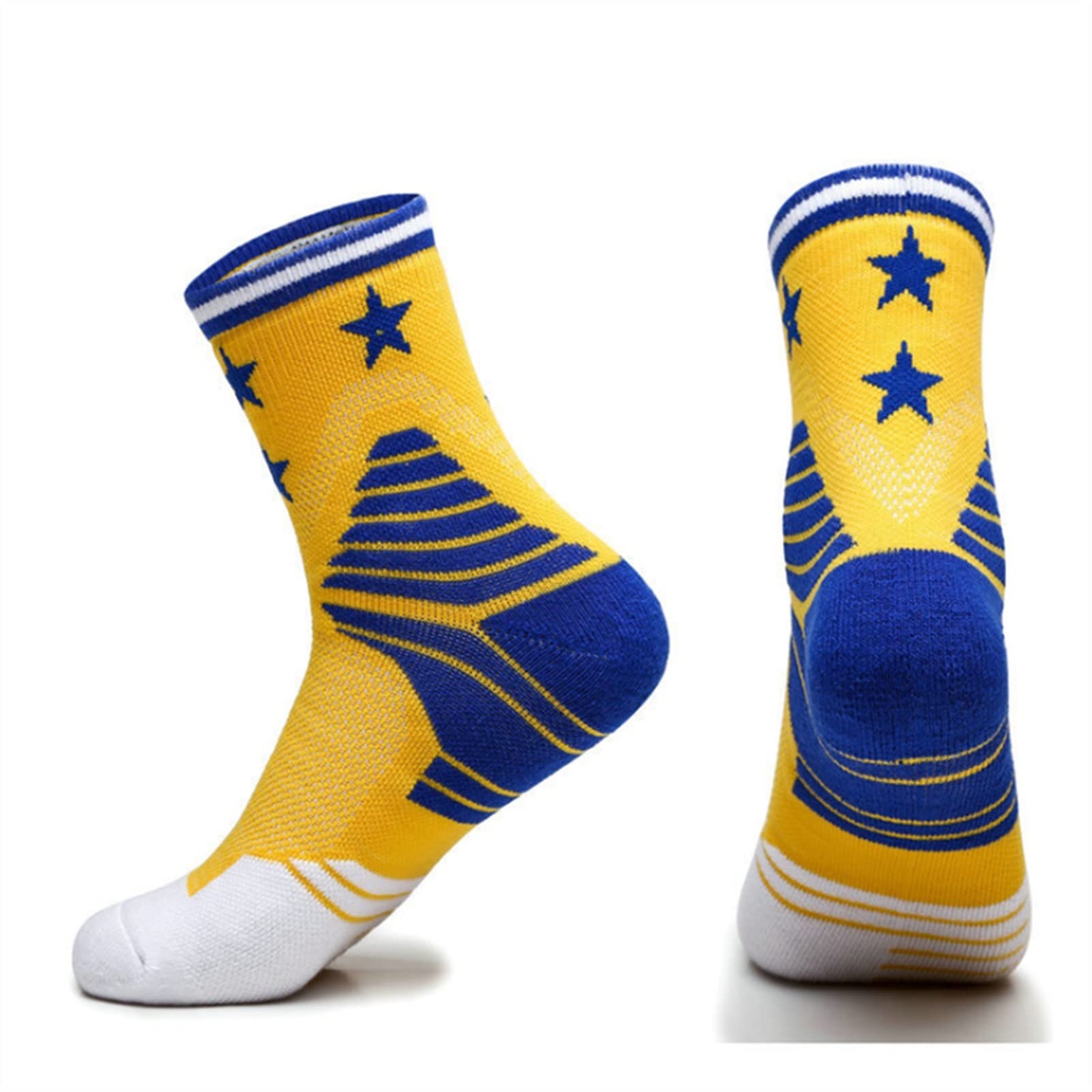 Calcetines Deportivos de los Hombres con patrón de Estrella Fútbol Baloncesto Baloncesto balonmero Calcetines de algodón cómodo y Transpirable Gimnasio Calcetines Deportivos