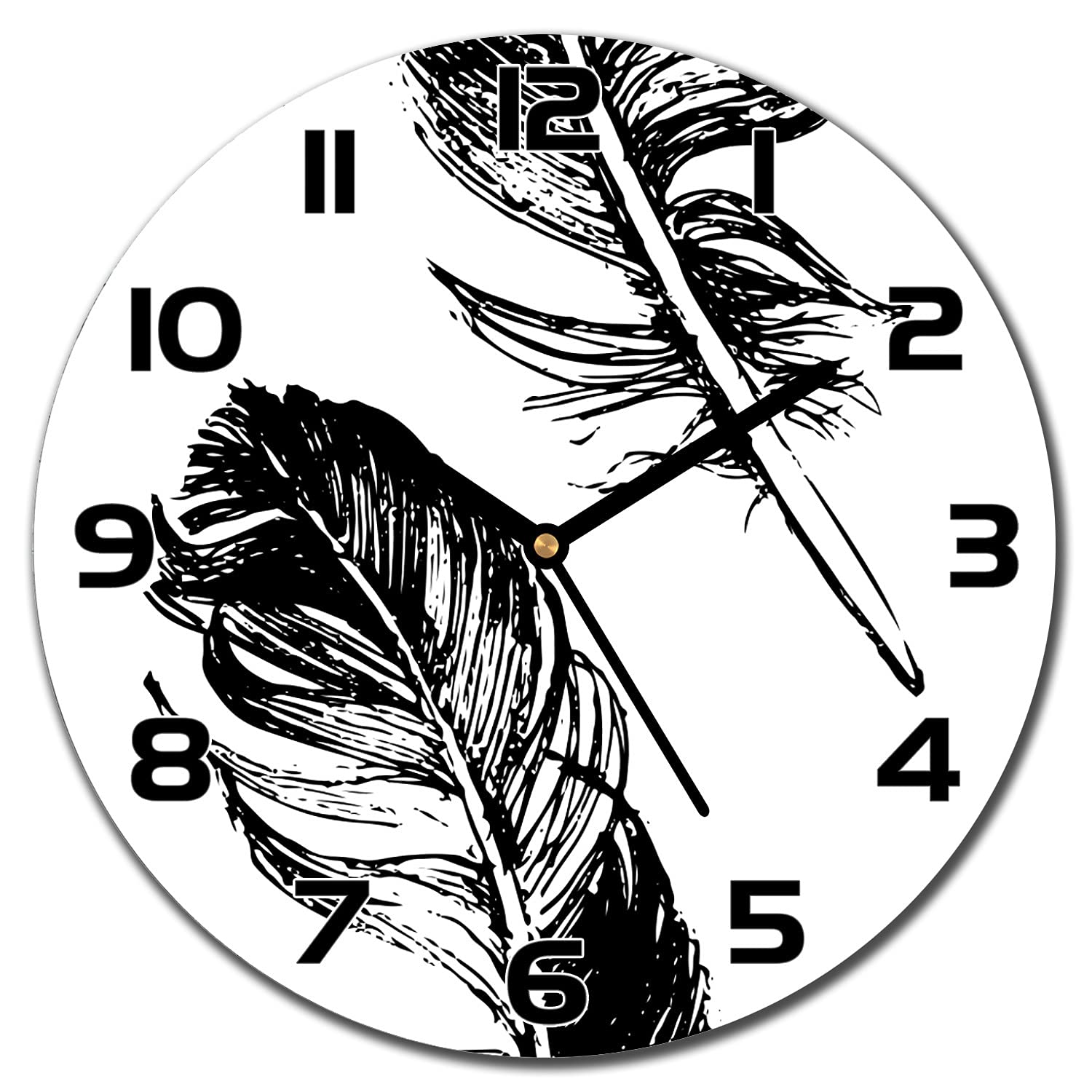 Horloge en verre oiseau de plume apporte une touche moderne au salon et à la cuisine