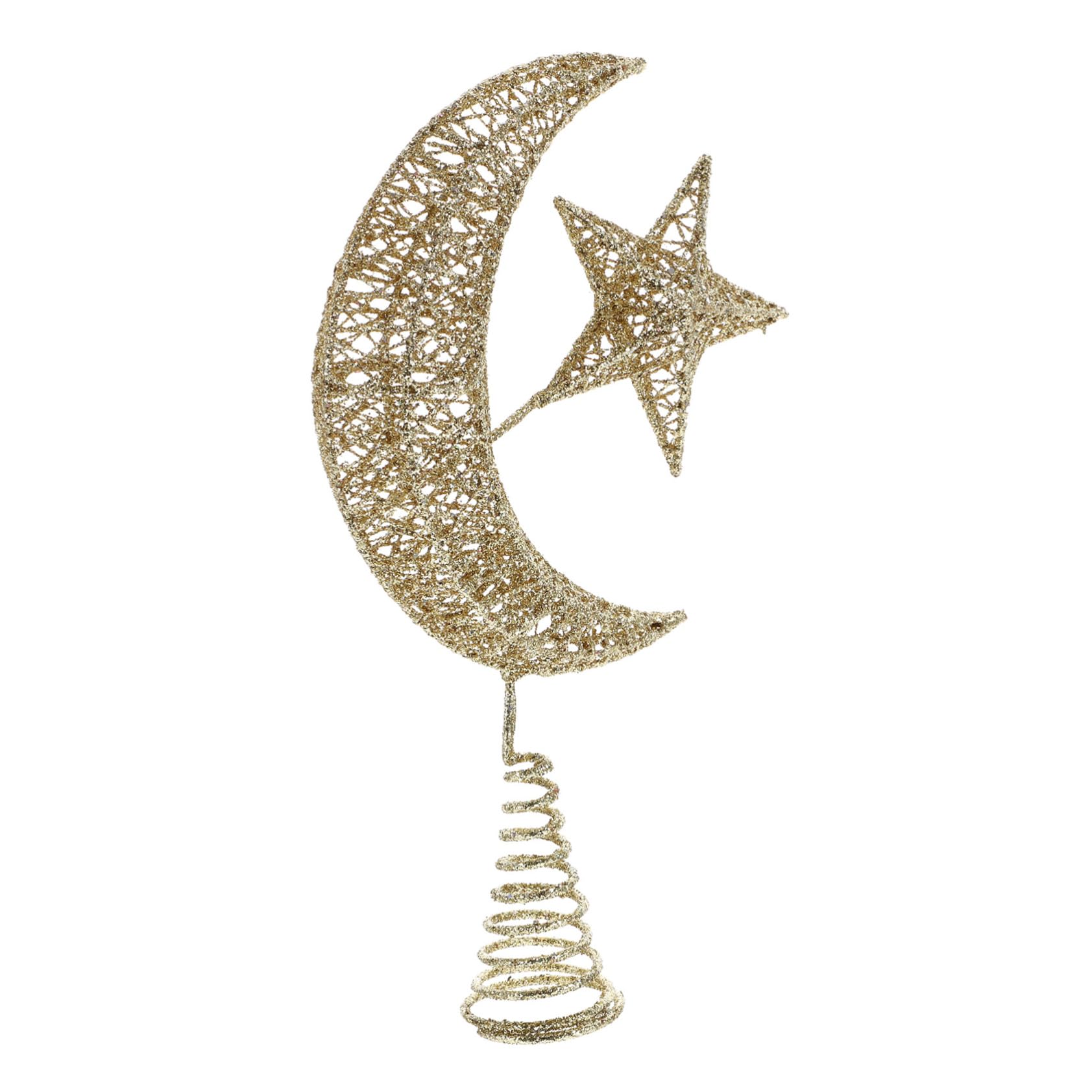 Amosfun 3st Weihnachtsbaumspitze Stern Weihnachtsbaum Stern Weihnachts Baumkrone Funkelnde -baumspitze Tisch Mini- Dekoration Schmiedeeisen Golden