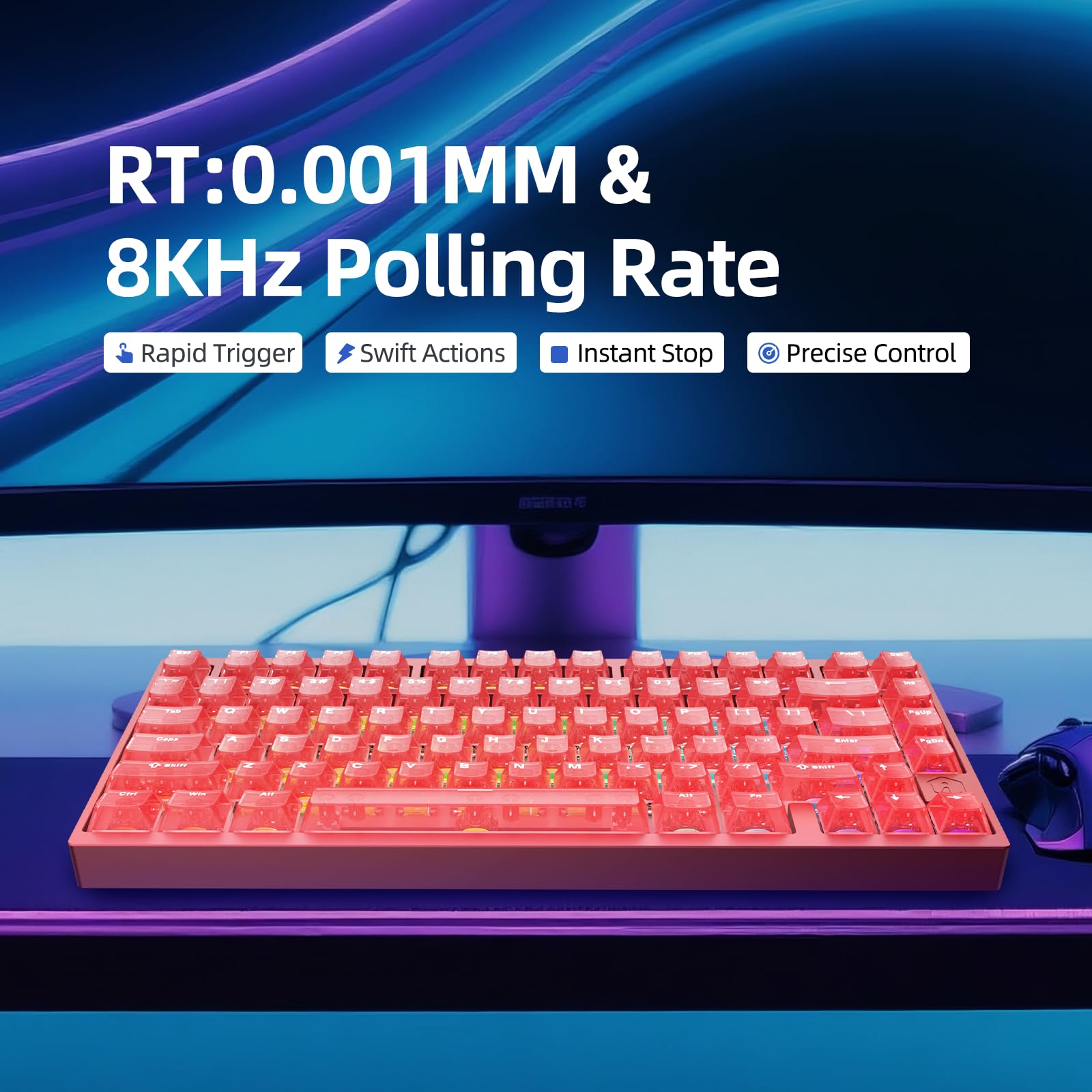 IROK MG75MAX - Teclado con interruptor magnético con cable de 81 teclas, tasa de escaneo de una sola tecla de 256 KHz, nanorrevestimiento PCB impermeable, efecto Hall, teclado de aluminio para juegos