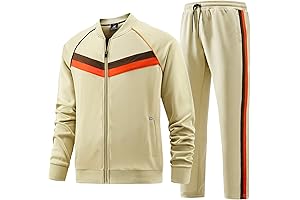 W JIANWANG Men's 70s Casual Tracksuits