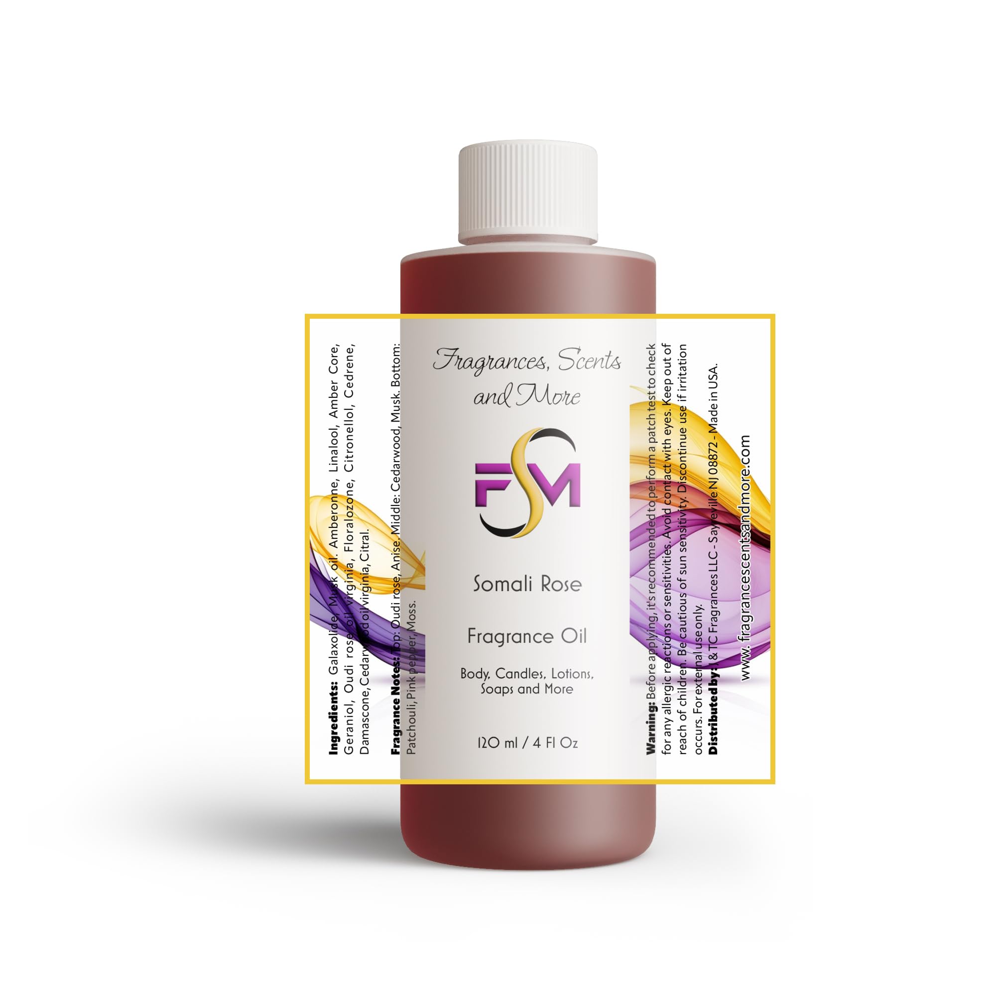 Somali Rose Fragrance Oil - 4 Fl Oz Plastic Bottle (120ml)