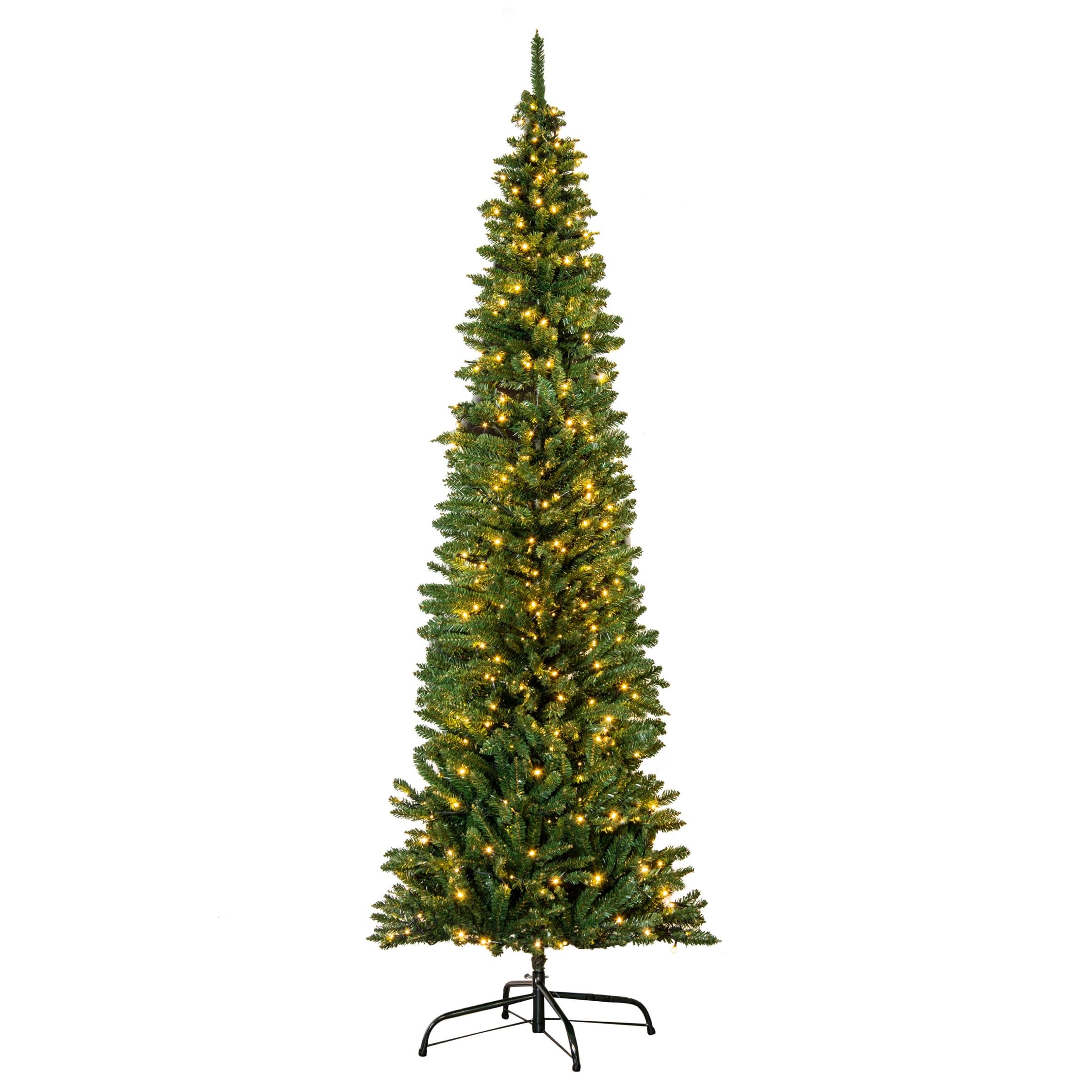 Christmas Tree World Green | 8Ft Artificial Pre-Lit Italian Pencilimo | Natural And Realistic Look With Bushy And Luxury Quality Pvc Tips | Easy To Assemble And Take Down | 82Cm Diameter