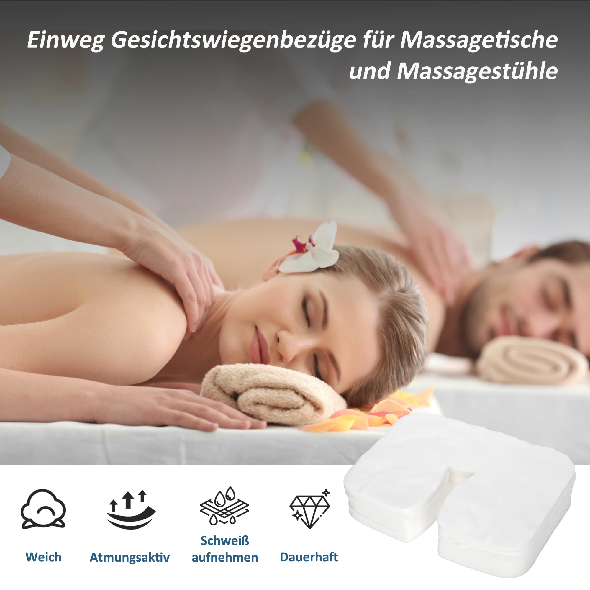 1000 Stück Nasenschlitztücher Massageliege, Einweg Nasenschlitztücher für Massageliegen Einwegauflage für Kopfstützen bei Massagetischen Massagebänken Behandlungsliegen