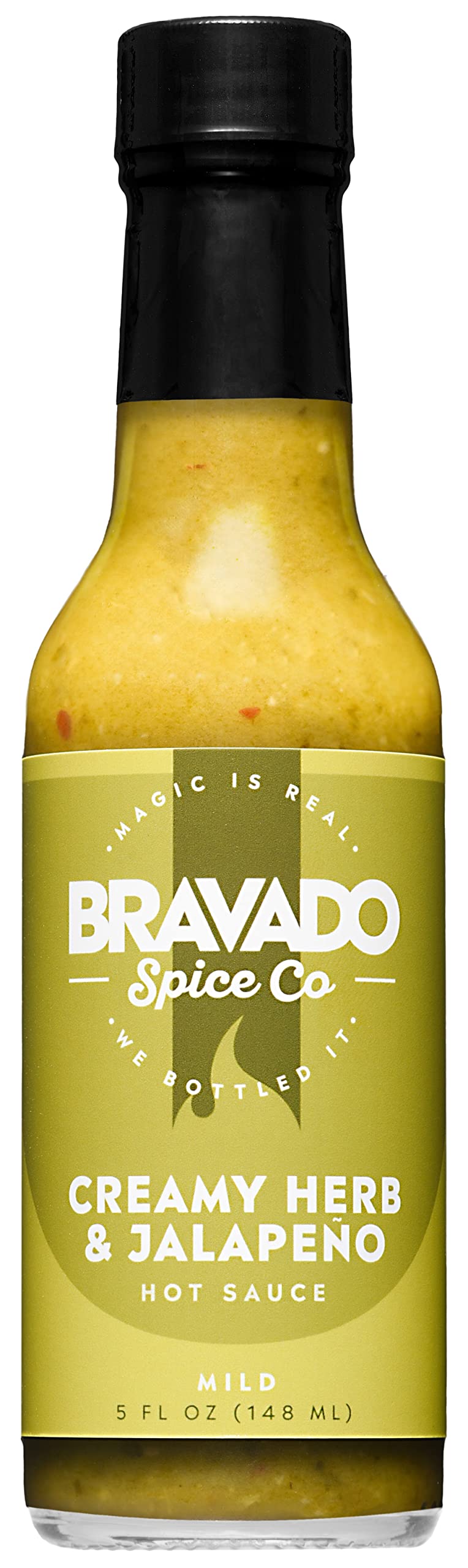 Creamy Herb And Jalapeño Hot Sauce By Bravado Spice Gluten Free, Vegan, Low Carb, Paleo Hot Sauce All Natural 5 oz Hot Sauce Bottle Award Winning Gourmet Hot Sauce