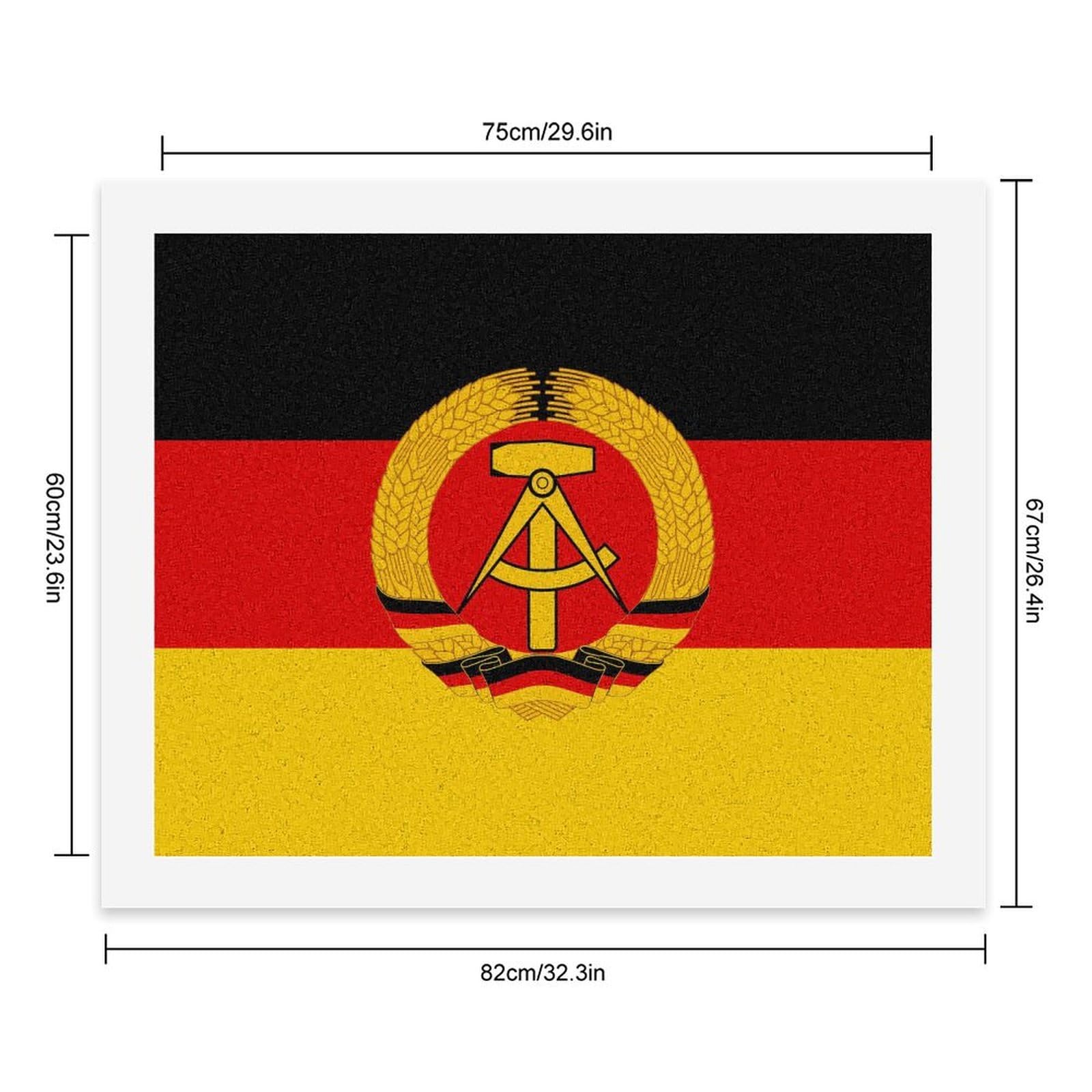 Malen nach Zahlen, Motiv: Flagge der Deutschen Demokratischen Republik, für Erwachsene, Anfänger, bunt, DIY, einfaches Malen für Zuhause, Wanddekoration