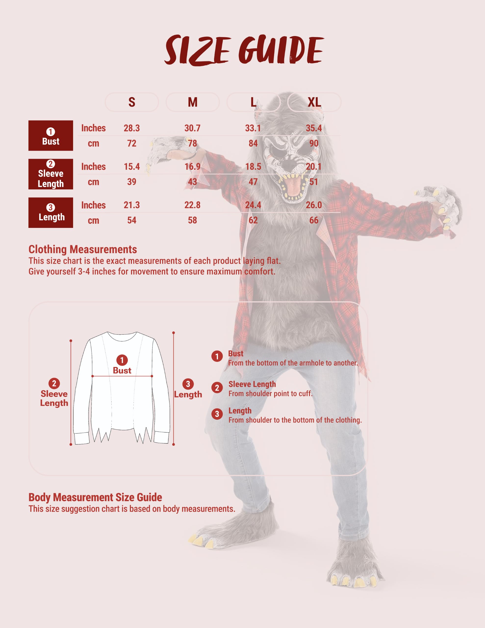 Spooktacular Creations Costume da lupo mannaro rosso con maschera guanti e copriscarpe per bambini Halloween