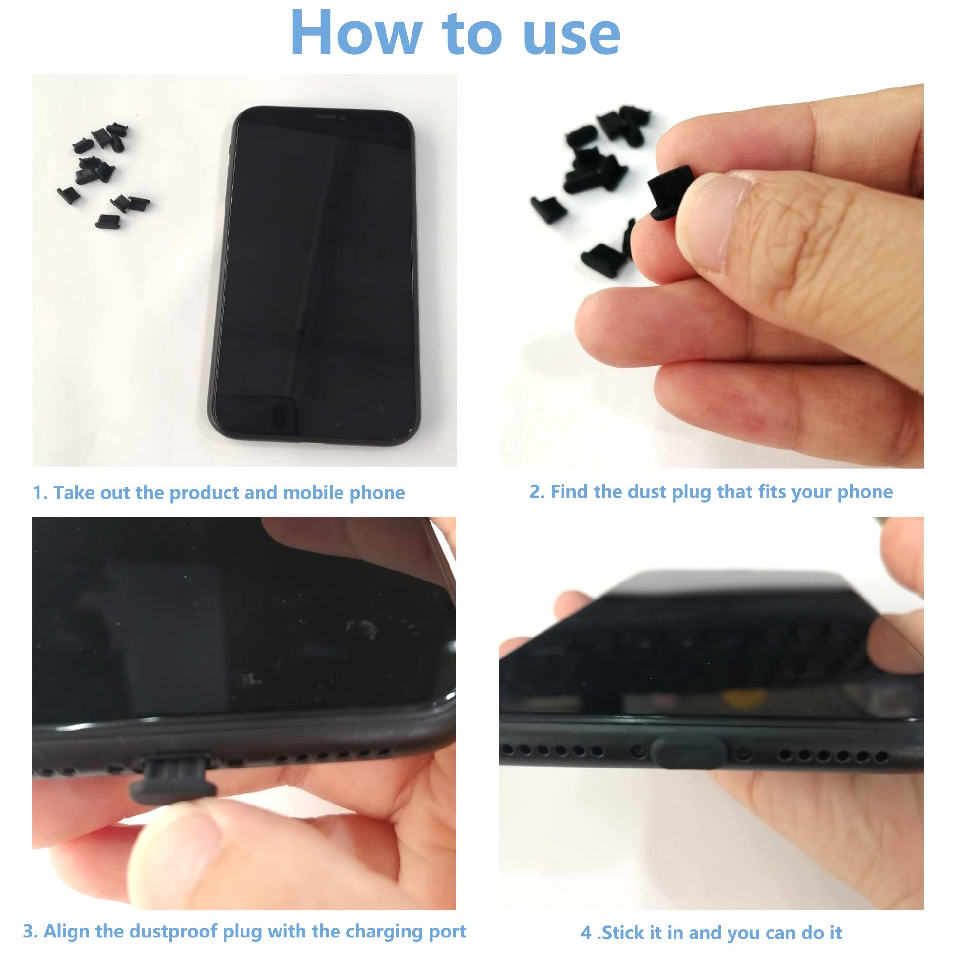 30Pcs Bouchons Anti-poussière En Silicone USB Port De Charge