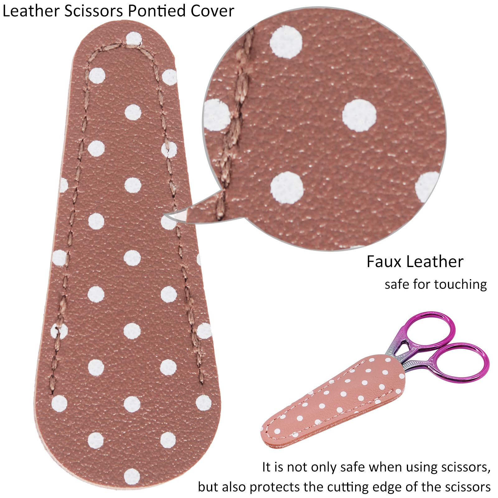 3.6-Inch Small Precision Scissors | Sewing & Craft Scissors With Leather Sheath | Stainless Steel Sharp Shears - View #5