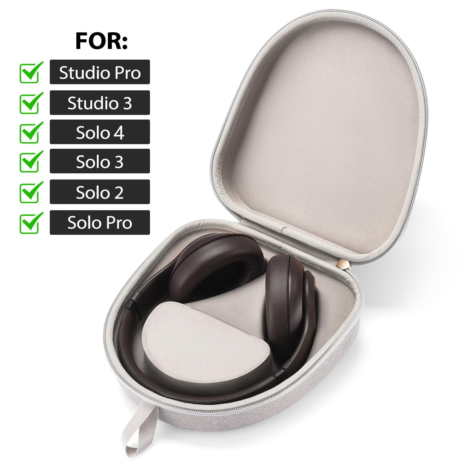 Beats Solo Pro ケース付き Amazon.com: Hard Travel Case Compatible with Beats Solo 4, Studio
