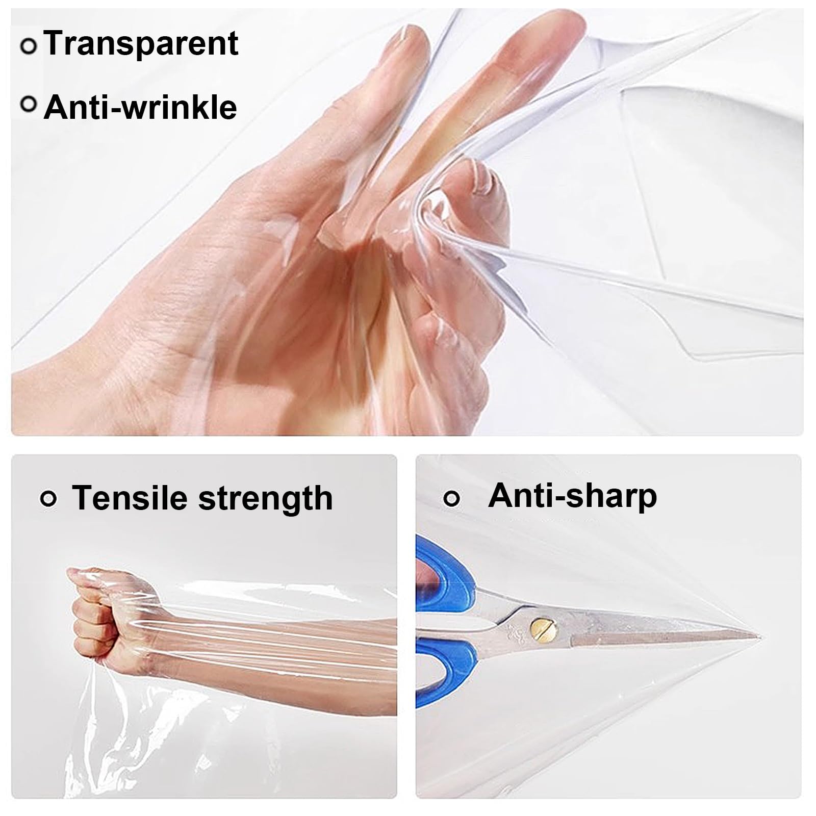 Isolierfolie Fenster, Thermofolie Fenster Gegen Kälte Transparent Selbstklebend PVC Material Winddicht Geräuschdämmung für Alte Undichte Fenster in Wohnungen Büros(White edge,W110 x H255cm)