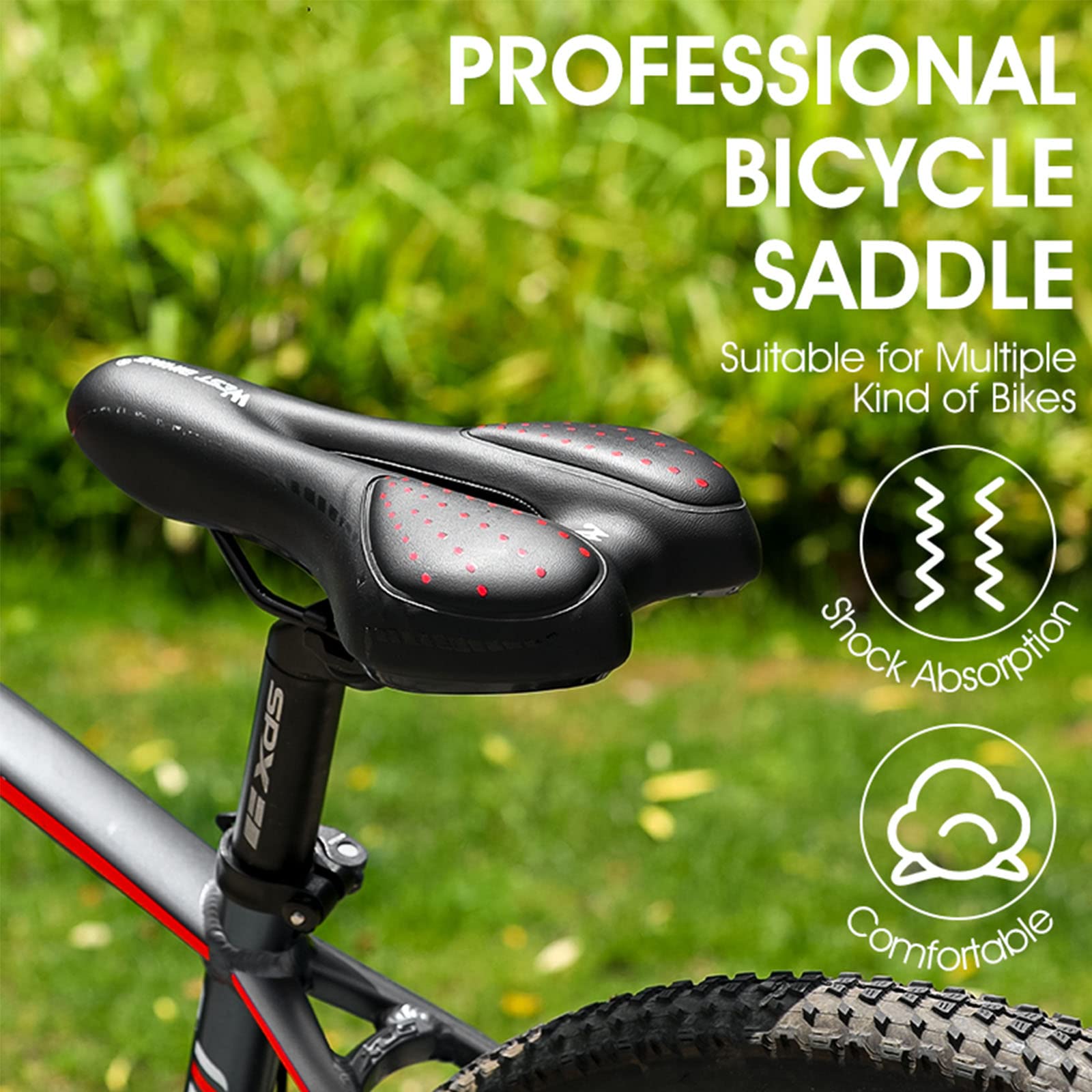 Comodo seggiolino per Bici per Uomo Donna Memory Foam Gel Sella per Bici di Ricambio Morbida Compatibile con Peloton Bike Bici elettrica Indoor Cyclette Cyclette Bici da Strada