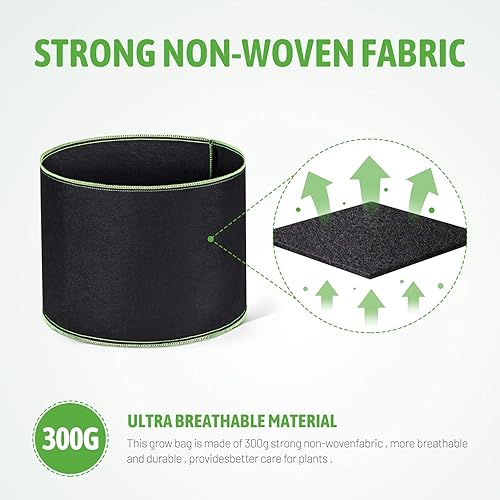 Miniatura 4 de Delxo Paquete de 20 bolsas de cultivo de 1 galón, bolsa de plantación de jardín con asas, macetas de tela no tejida gruesa de 10.58 oz para frutas,