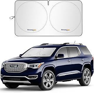 Windshield Sun Shade, Foldable Sunshade Suitable for 2018-2023 Camry and Most SUV, Durable 240T Polyester Fabric Car Shade Front Windshield for Sun Heat Protection, Medium (64 x 34 inch)