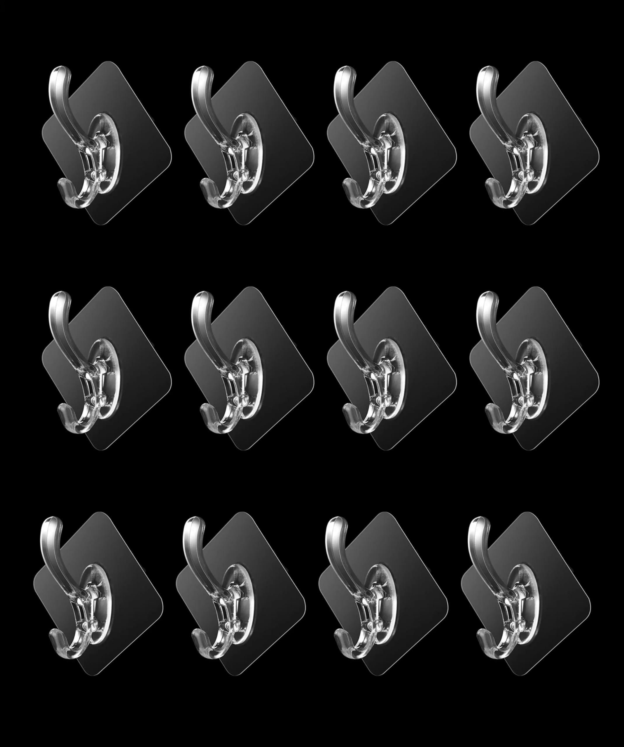 12Pcs Hooks for Wall Mounted Without Drilling Invisible Strong Transparent Clear Bathroom Towel Hook Kitchen Waterproof Sticky Self Adhesive Sticker for Cloths Hanging Heavy Duty (Single Hook, 12) (B0CWZC47RZ) Amazon Price History, Amazon Price Tracker