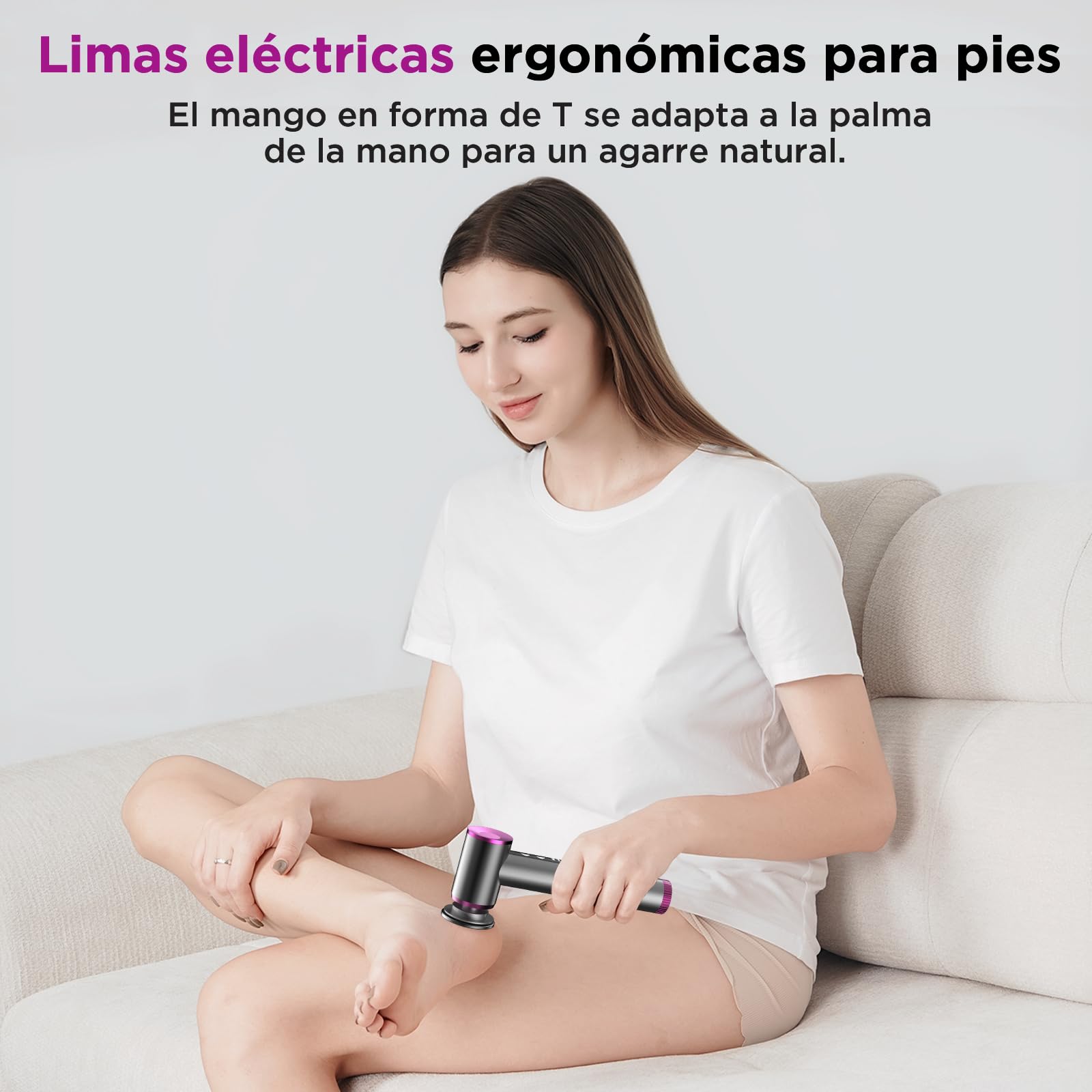Lima Electrica Pies Durezas Aluminio Premium para Callos Pies Eliminar, Cabezal Nano-Vidrio Reutilizable, Diseño Ergonómico, 2000mAh Recargable Sin Cable para SPA de Pies, Regalo Hombre y Mujer