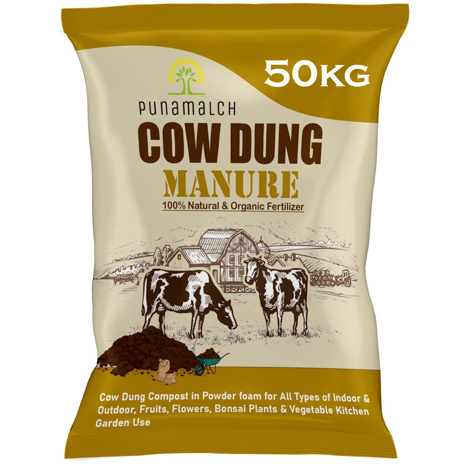 PUNAMULCH Cow Dung Manure Fertilizers for Plants & Home Gardening - 50 kg (B0D1KQC5TY) Amazon Price History, Amazon Price Tracker