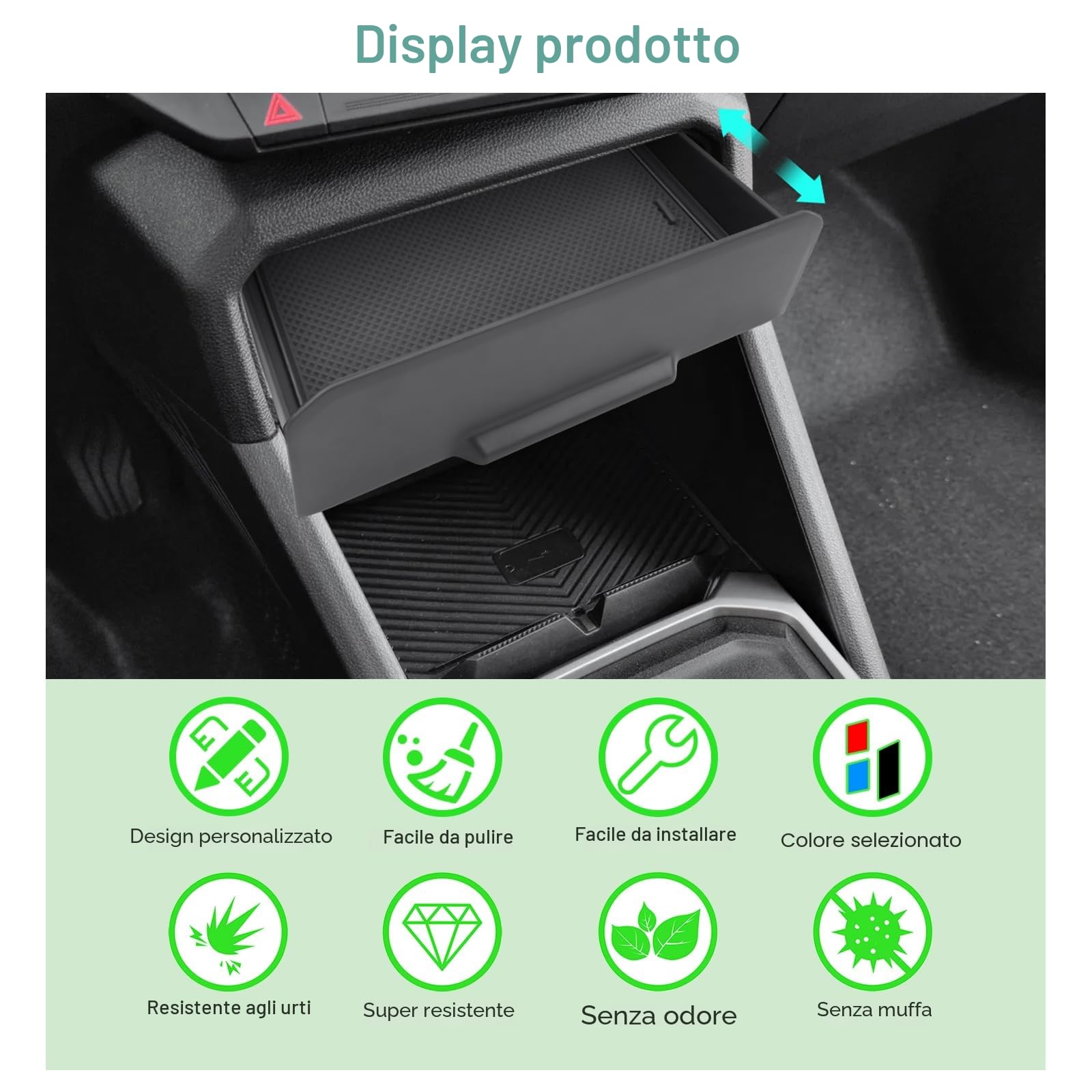 GAFAT Dacia Duster 3 2025 2026 2024/ Dacia Bigster Console Centrale Contenitore Cassetto, Dacia Duster III 2024 Nascosto Organizer Vassoio Per telefono e effetti personali, Accessori Dacia Duster 2025