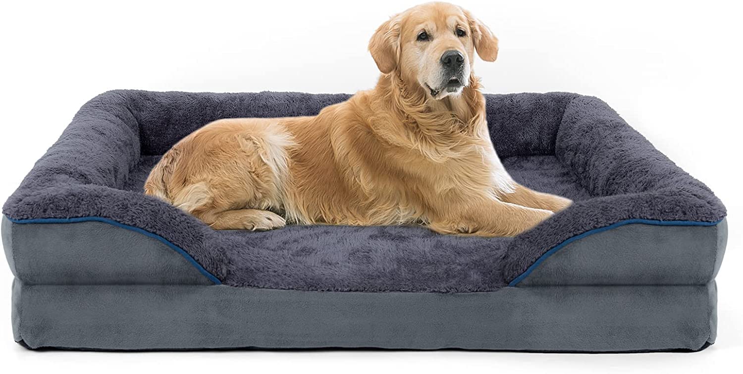 Orthopedic Dog Bed, Dog Bed for Medium, Large Dogs, Bolster Pet Bed