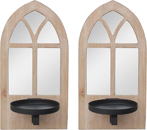 Aplique de vela de madera y espejo para vela de 3 x 3 pulgadas aplique de espejo flotante con marco de madera para sala de estar comedor dormitorio