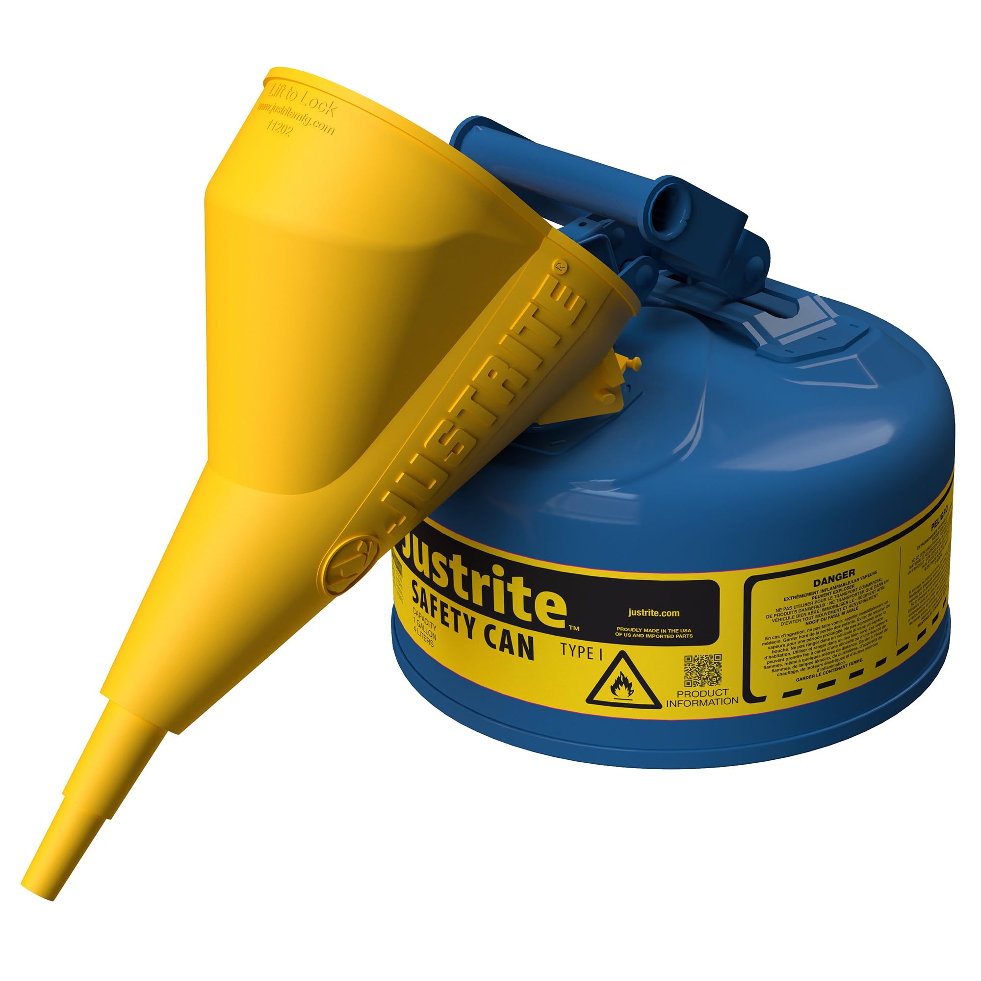 Justrite Type I Gasoline Safety Can, Red Galvanized Steel, Made in the USA — Amazon image 14