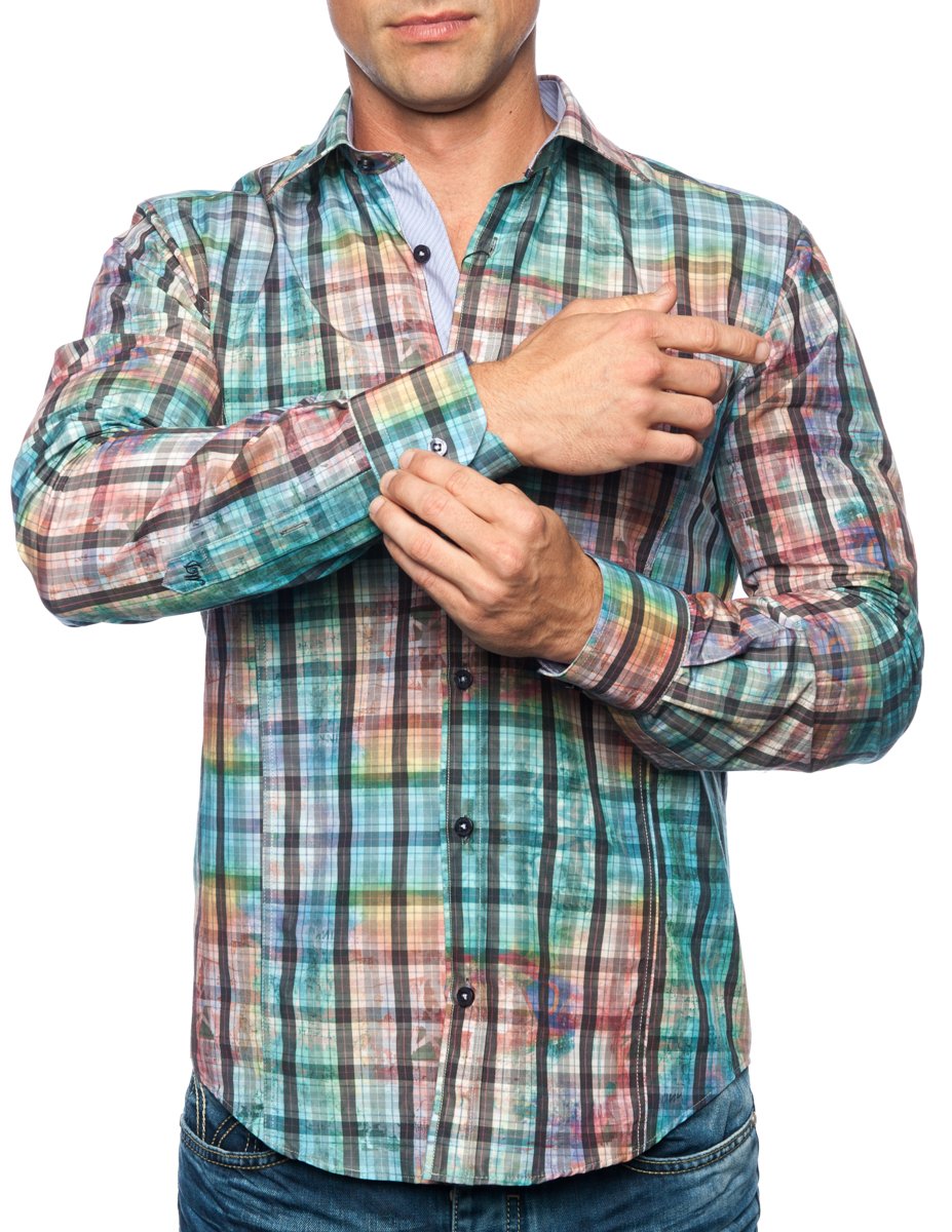 Michael & David Men's Casual Fashion Slim Fit Long Sleeve Dress Shirts MD540