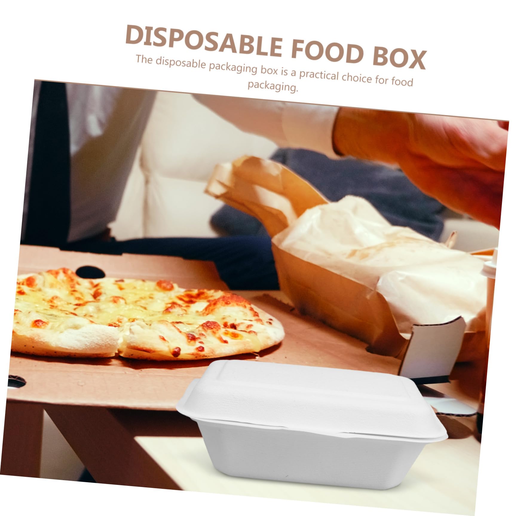 Yardwe Scatole da Asporto Usa e Getta 600ml in Carta Bianca Biodegradabile, Confezione da 50 Pezzi, Facile da Trasportare per Imballaggio Dolci e Cibo da Asporto