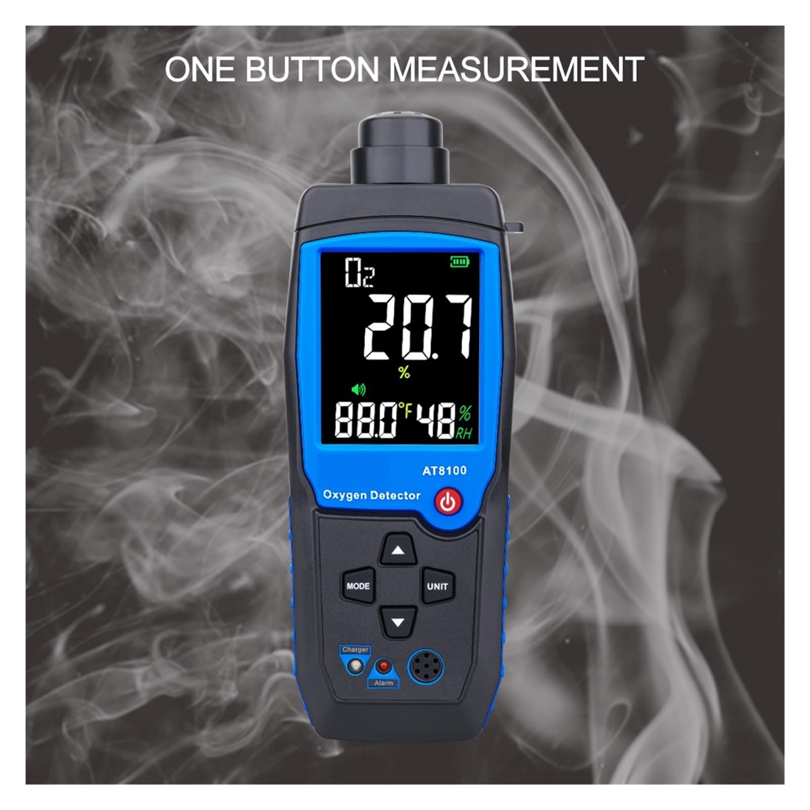 Digitales Serstoffmessrät O2-Gasdetektor mit Ton- und Lichtalarm, Gasmonitor, Luftqualitätsmessrät mit Temperatur-LCD-Anzei Breites Anwendungsgebiet(AR8100)