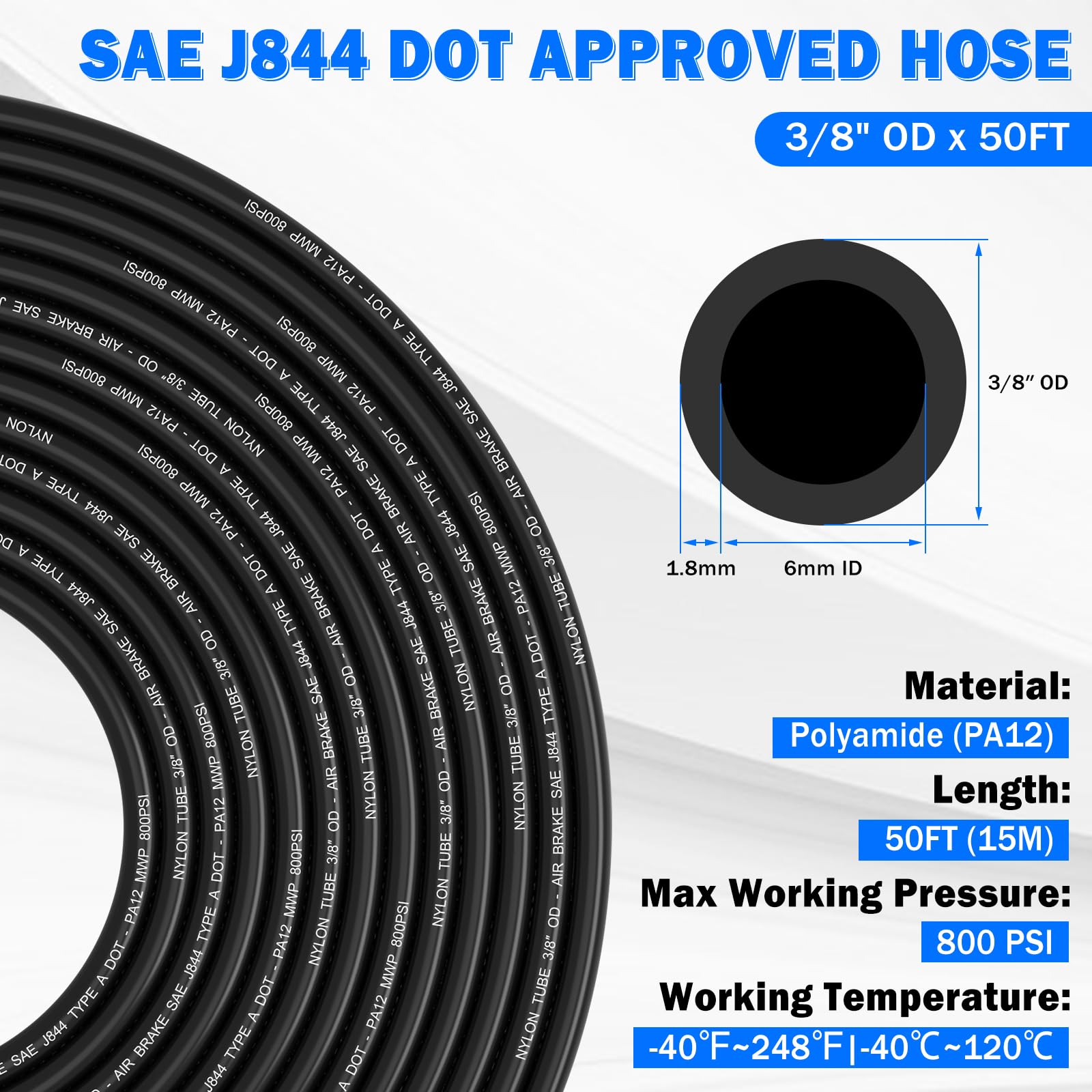 Air Line Kit: 50ft Hose & 24 Push Fittings -3 Air Line Kit: 50ft Hose & 24 Push Fittings -3