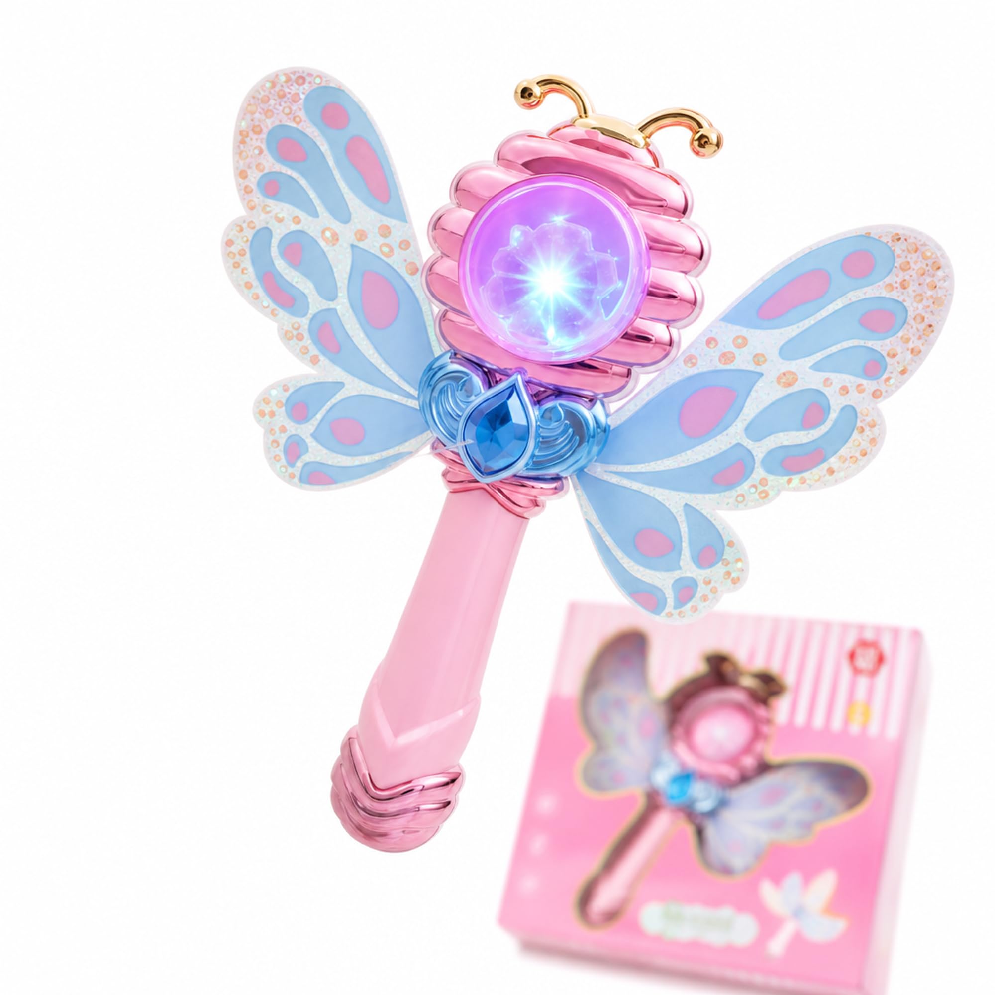 Magic Wand for Girls with Lights and Music - Winged Heart Light Up Fairy Princess Wand Toy - Birthday and Return Gift for Girls Age 3 to 8 Years (Assorted Colour)-image-38