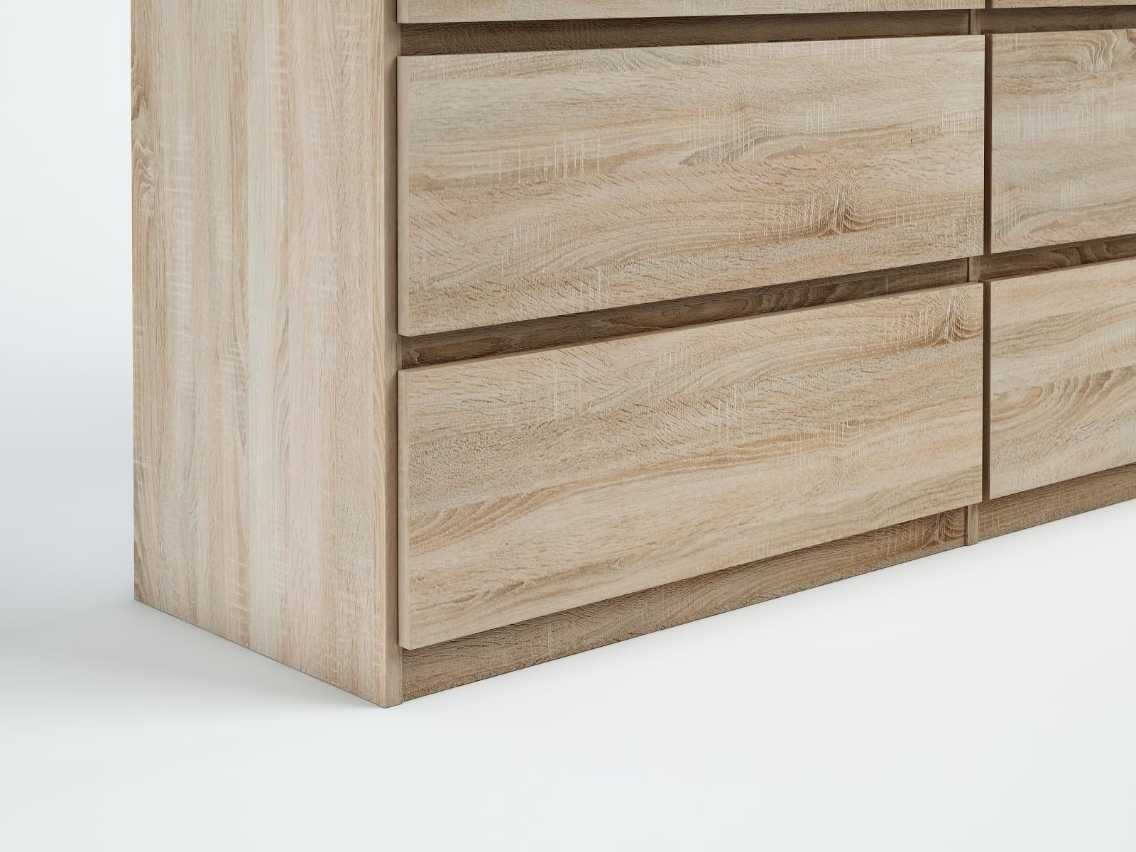 Commode 8 Tiroirs 100 cm - Sonoma - Design Minimaliste - 100x39x101,5 cm - Meuble de Rangement Spacieux pour Chambre, Salon ou Bureau