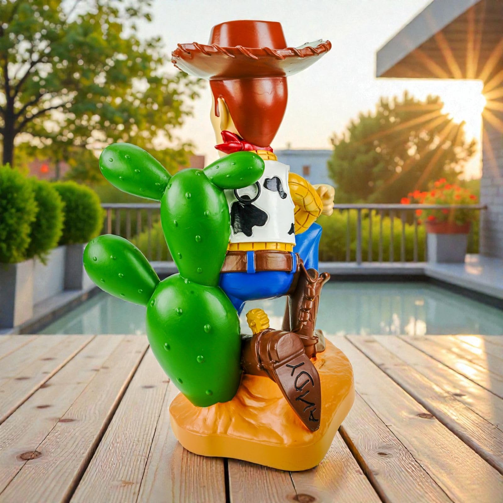 Statuetta da giardino Woody Toy Story con licenza ufficiale Disney 41 cm Polyres | Grande personaggio da collezione per giardino, terrazza e balcone | Decorazione Pixar ricca di