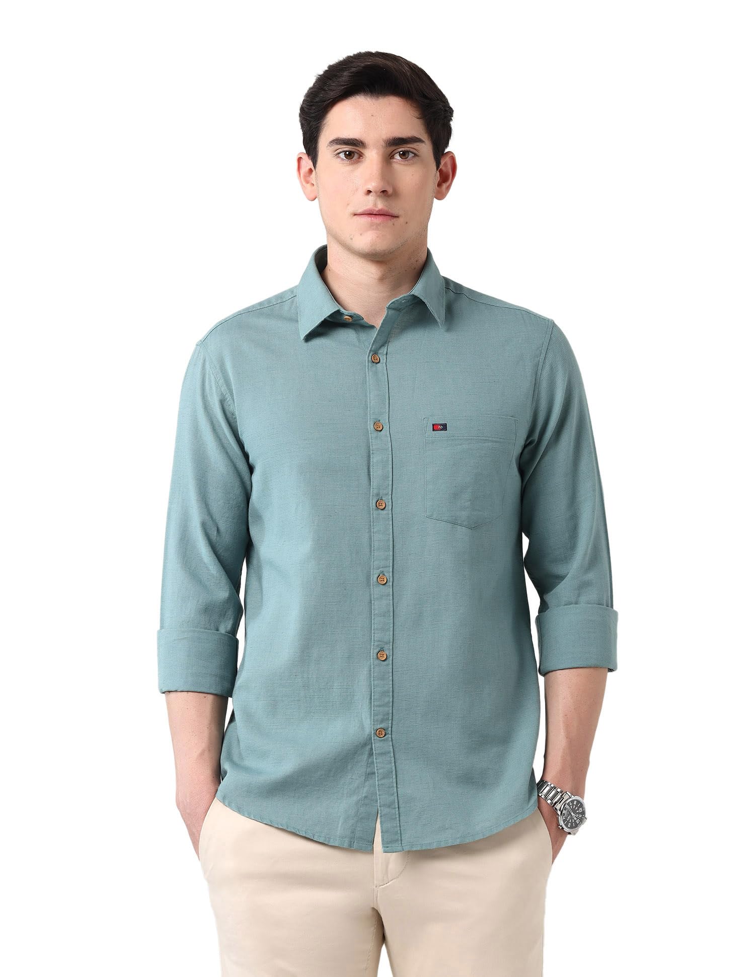 AD by Arvind Modern Slim Fit Solid Shirt-picture-13