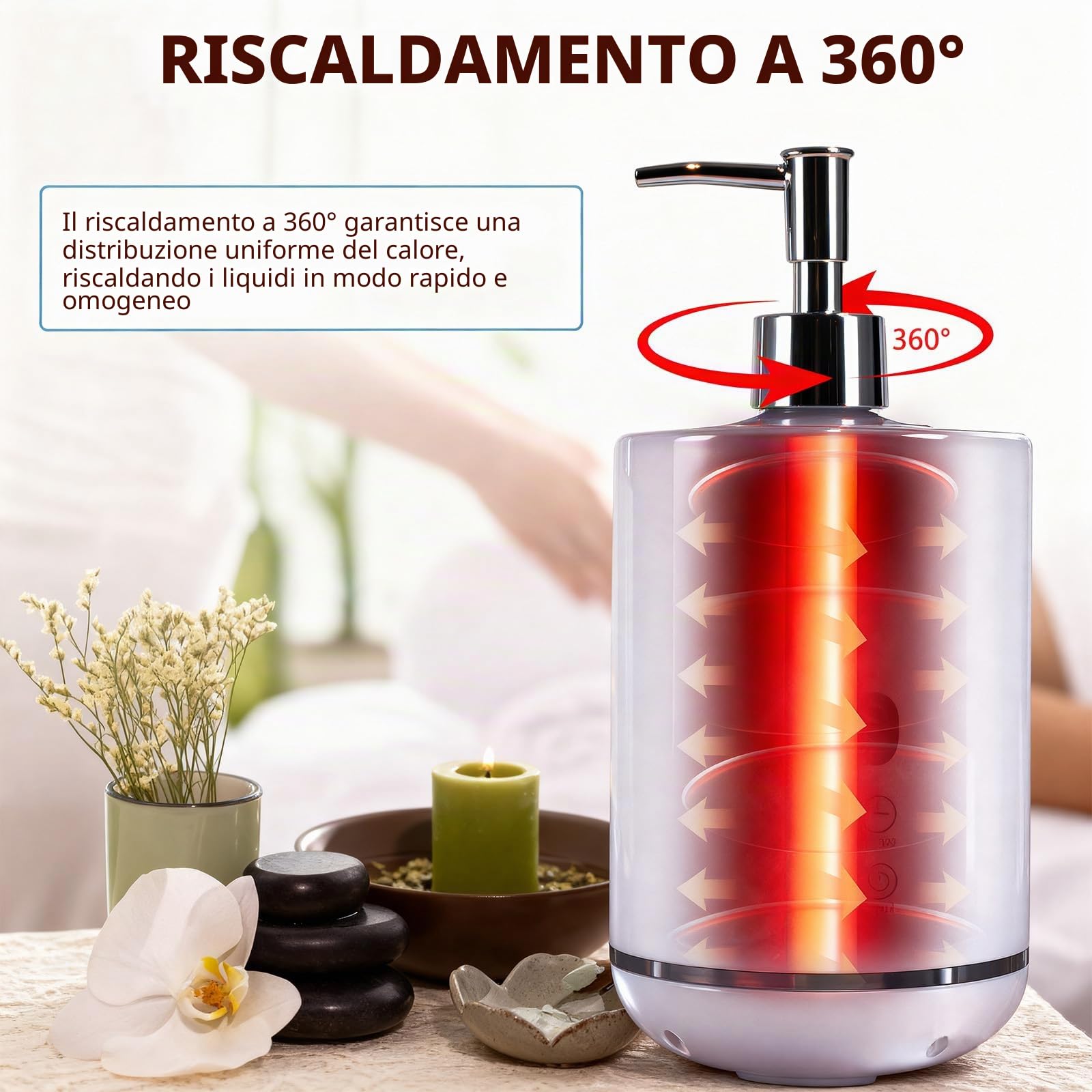 Scalda Olio da Massaggio, Riscaldatore ad Olio Massaggio, 250 ml Scaldaolio Elettrico Portatile per Saloni di Bellezza SPA uso Domestico