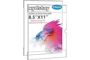 2 Pack Wall Mount Acrylic Sign Holder with Tape for 8.5x11 Signs