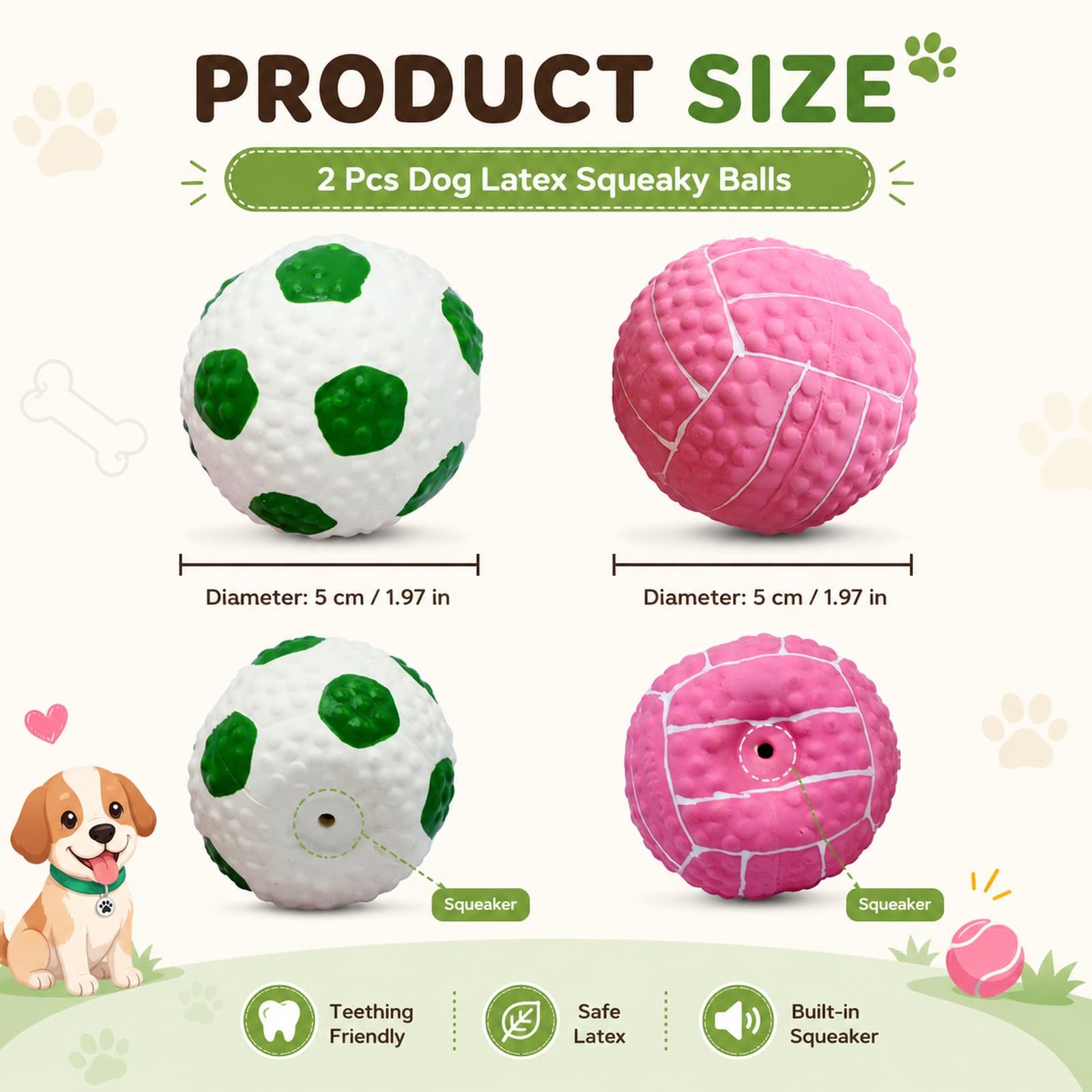 Amazon | LUOZZY 2個 犬用ラテックスボール 噛みにくい 歯が生える