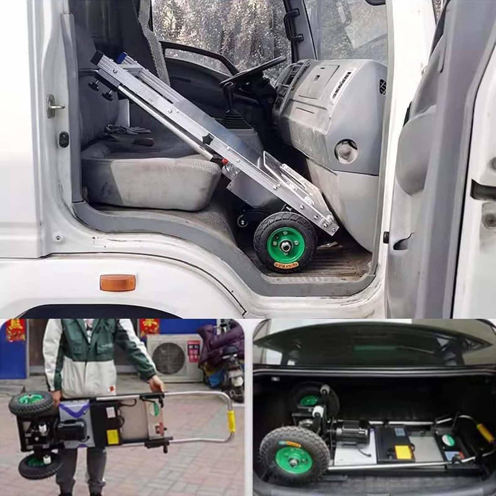 Elektryczny wózek transportowy do schodów – nośność 220 kg, silnik bezszczotkowy do wydajnego transportu schodów