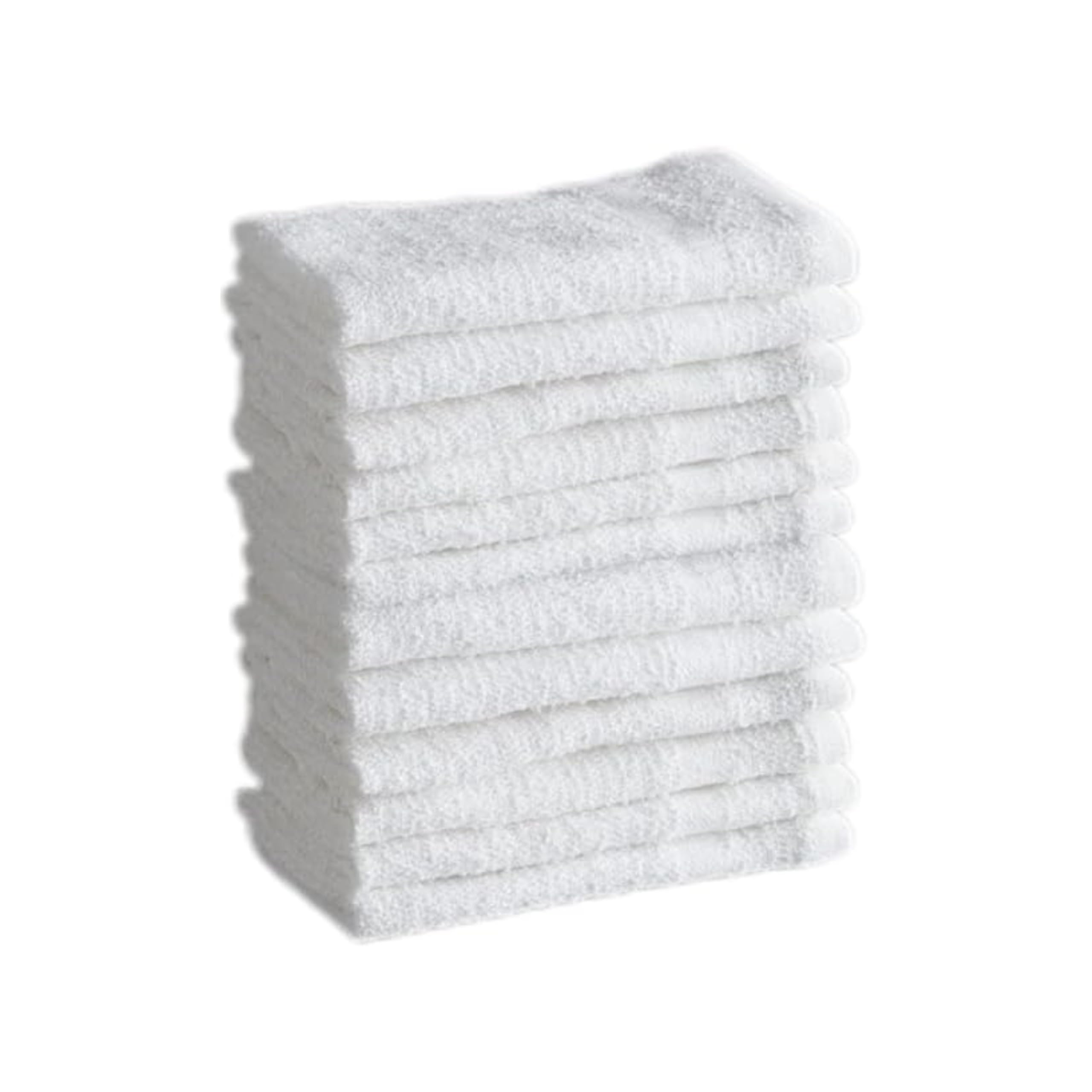 QUBA LINEN 100% Cotton Washcloth Set (White (12x12), 12x12 (Pack of 12))