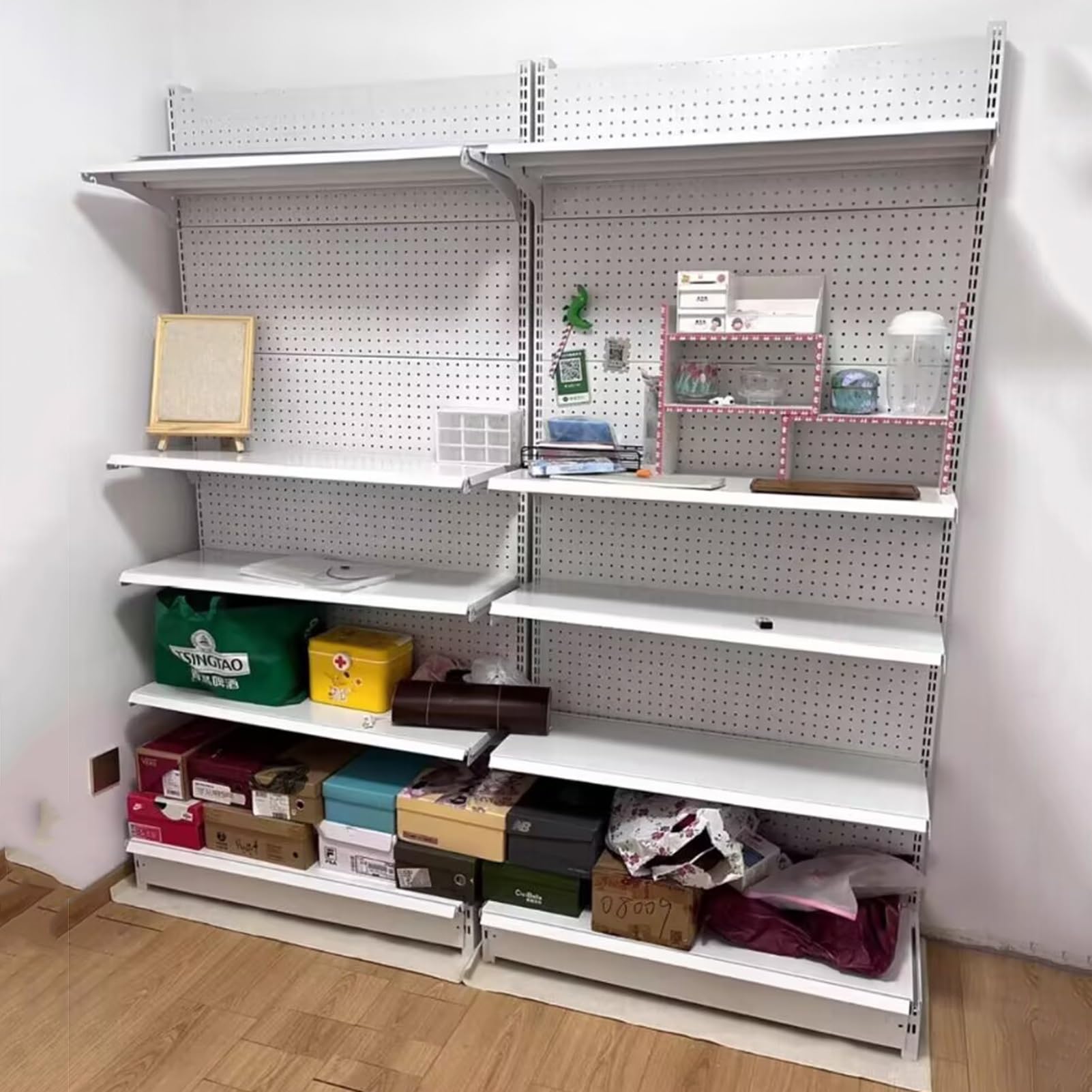 Retail Gondola Shelving Wall Display Rack - Supermarket Shelves, Convenience Combination Shelves?for Retail Convenience Grocery Office Supply Or Liquor Stores(Small,120 * 43 * 165cm)