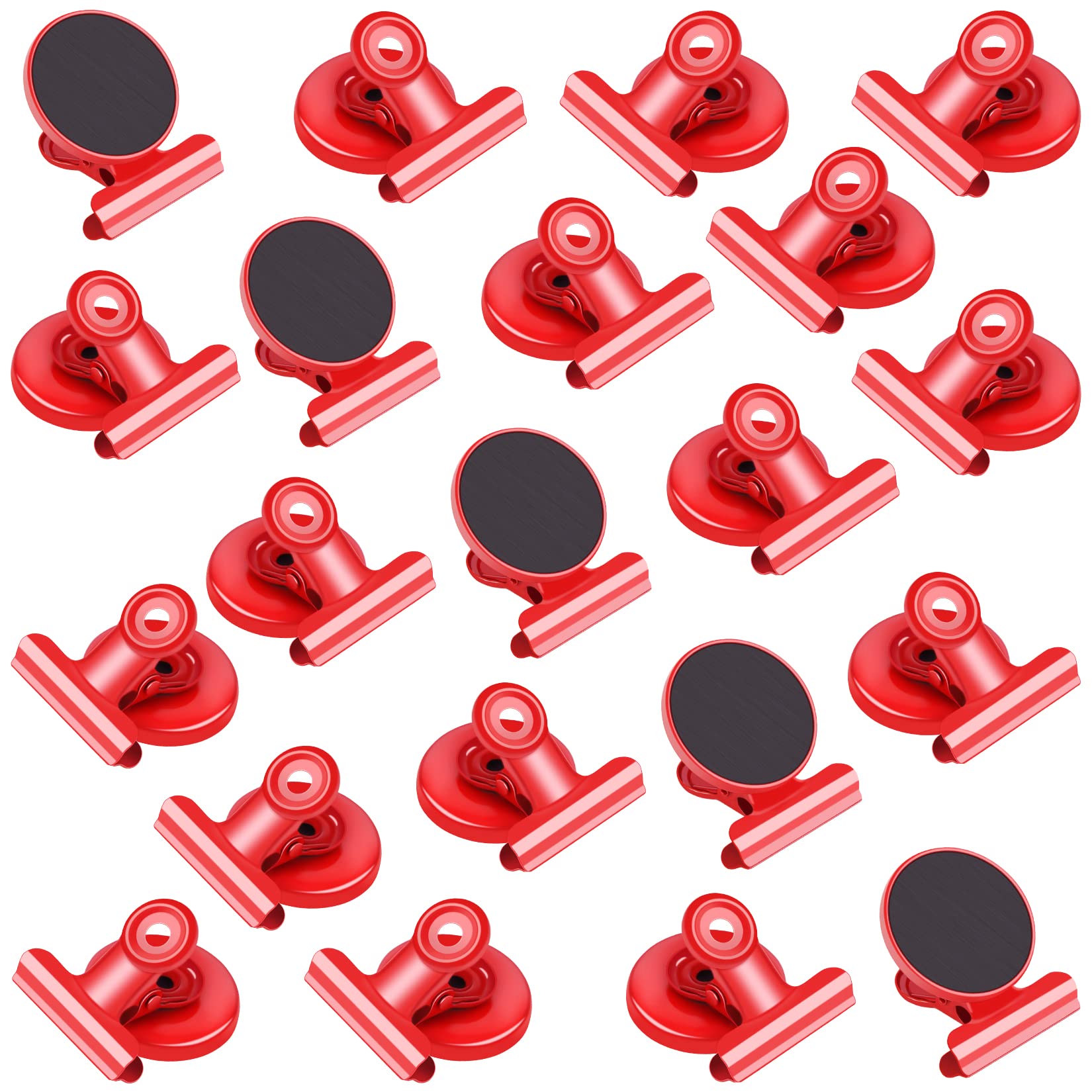 VNDUEEY 20 Pack Magnetic Paper Clip Dispenser Holder, Paperclip Dispenser for Desk, School, Office, Fridge Magnets Refrigerator Magnets, Magnet Clips