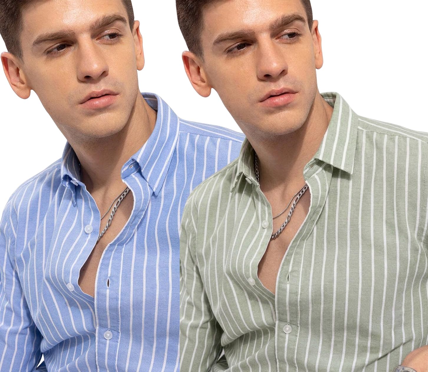 Men's Vertical Striped Shirt for Men | Full Sleeve Slim Fit Cotton Blend Shirt | Stylish Formal-image-6