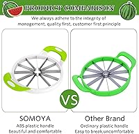 Vista 7 de Cortador de sandía extra grande, mango de silicona cómodo, divisor redondo de acero inoxidable para melón melón, piña, melón, miel, corte