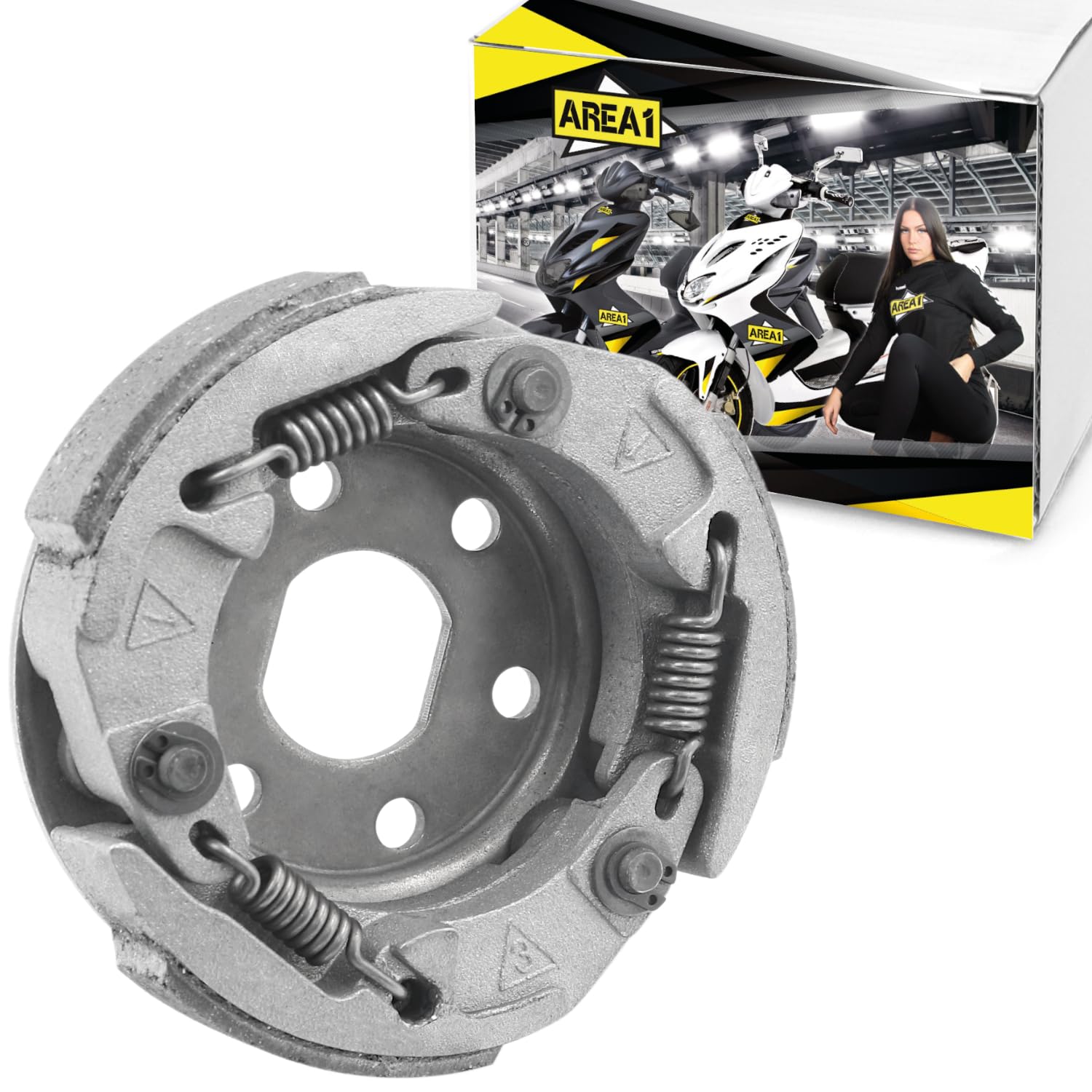 Area1 Ersatz Kupplung 107mm für 50ccm kompatibel mit Piaggio TPH (X) Typhoon, NRG Power mc2 mc3, Zip SP/Base/RST/Fast Rider, Liberty Fly Free Dieses NTT Quartz Sfera Storm, passend für Gilera Runner