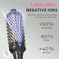 Vista 16 de K&K Cepillo rizador térmico – Cepillo de cerámica turmalina iónico de 1.5 pulgadas para volumen de raíces y rizos sueltos (negro)