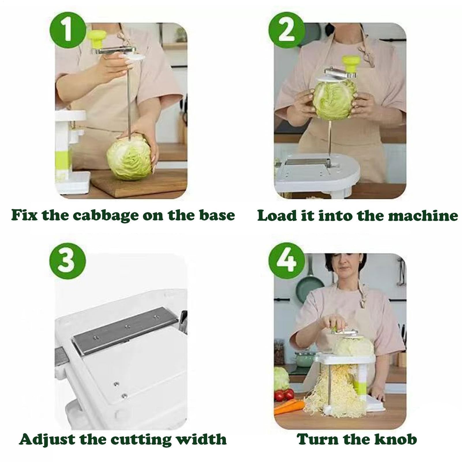 Picadora, cortador de chucrut manual – Ayuda de cocina, con, cocina para verduras, frutas,