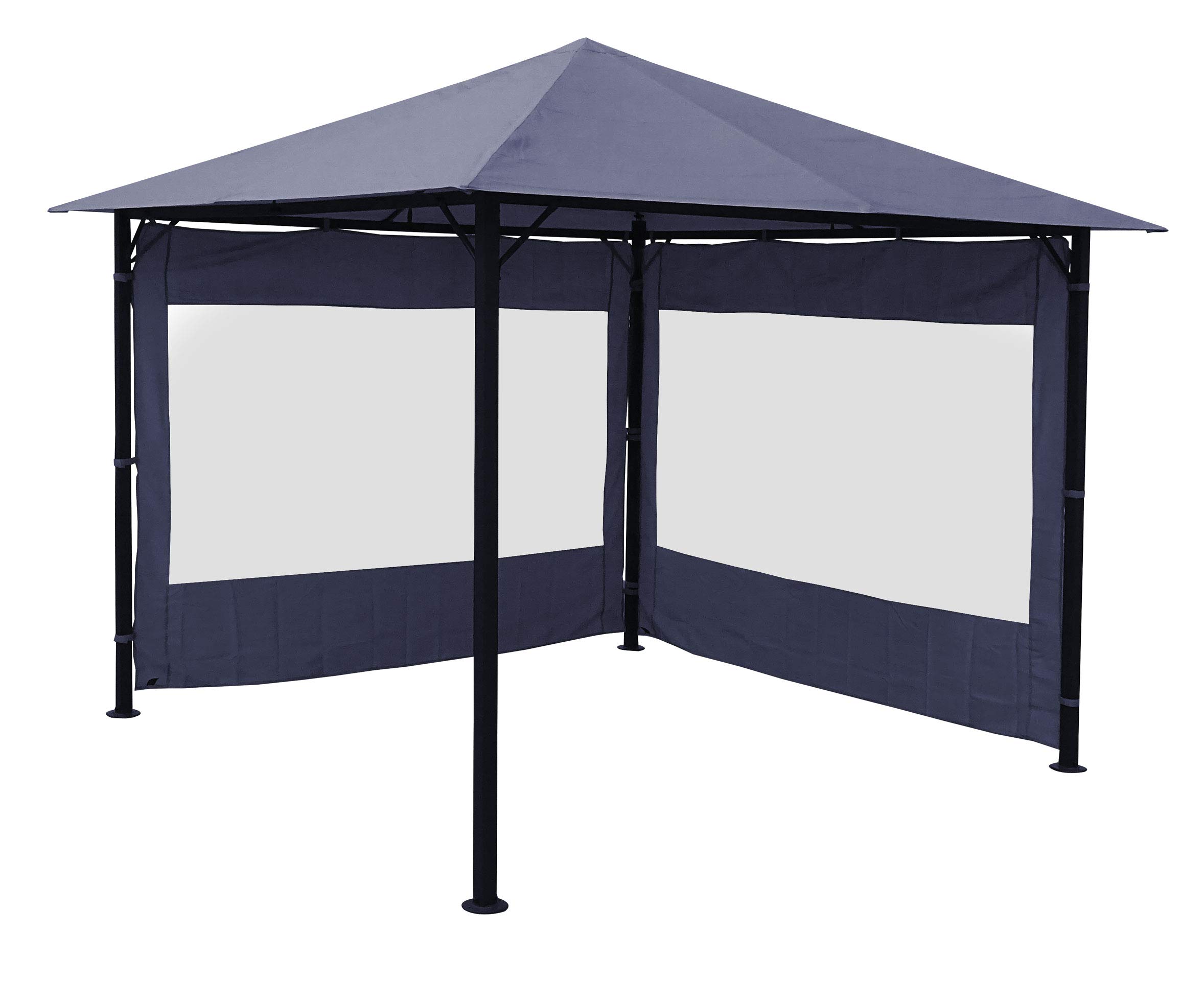 2 Seitenteile 250x190cm zu Gartenpavillon Antik Pavillon Partyzelt 3x3m Seitenwand Grau